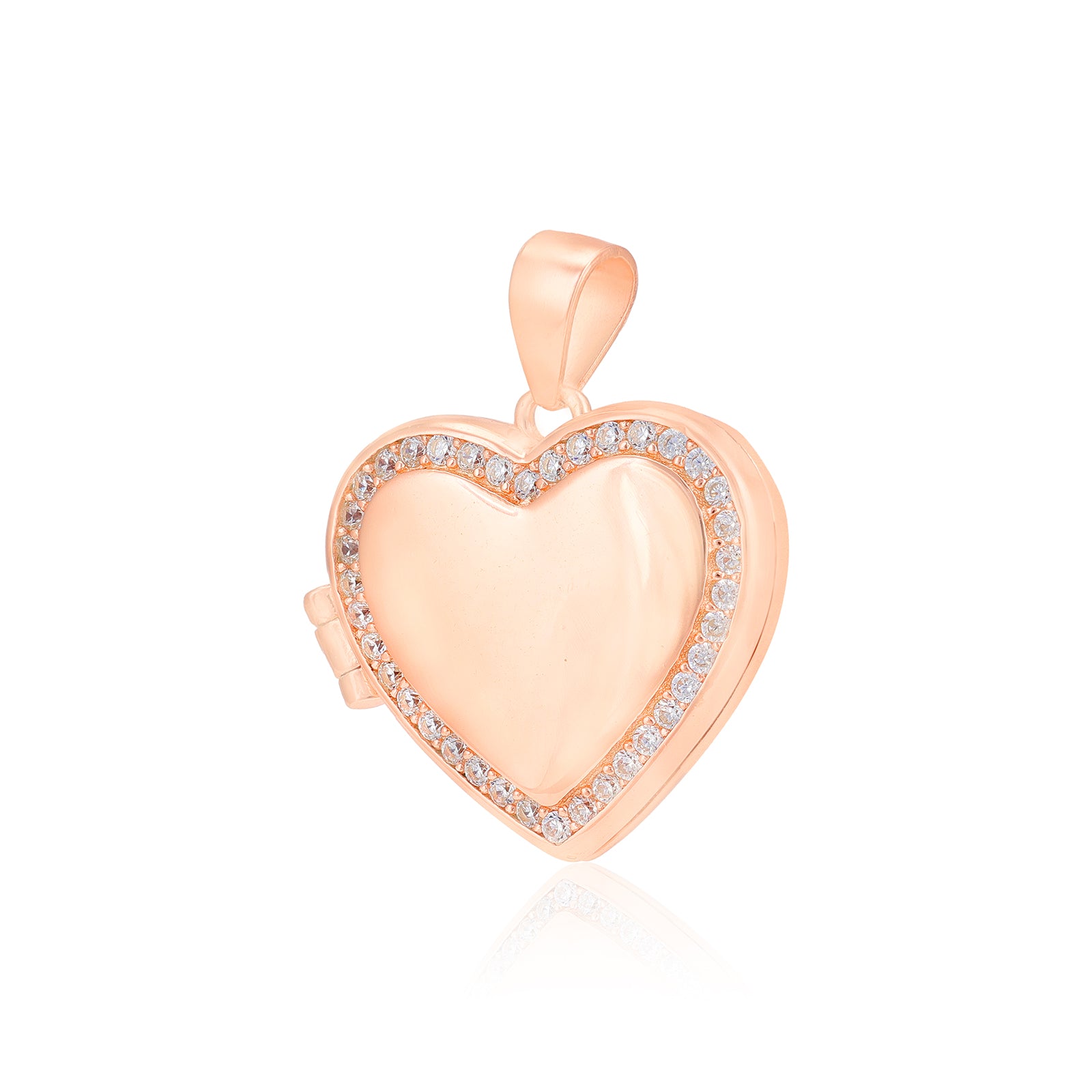 Glistening Rose Gold Plated Heart 925 Locket Pendants