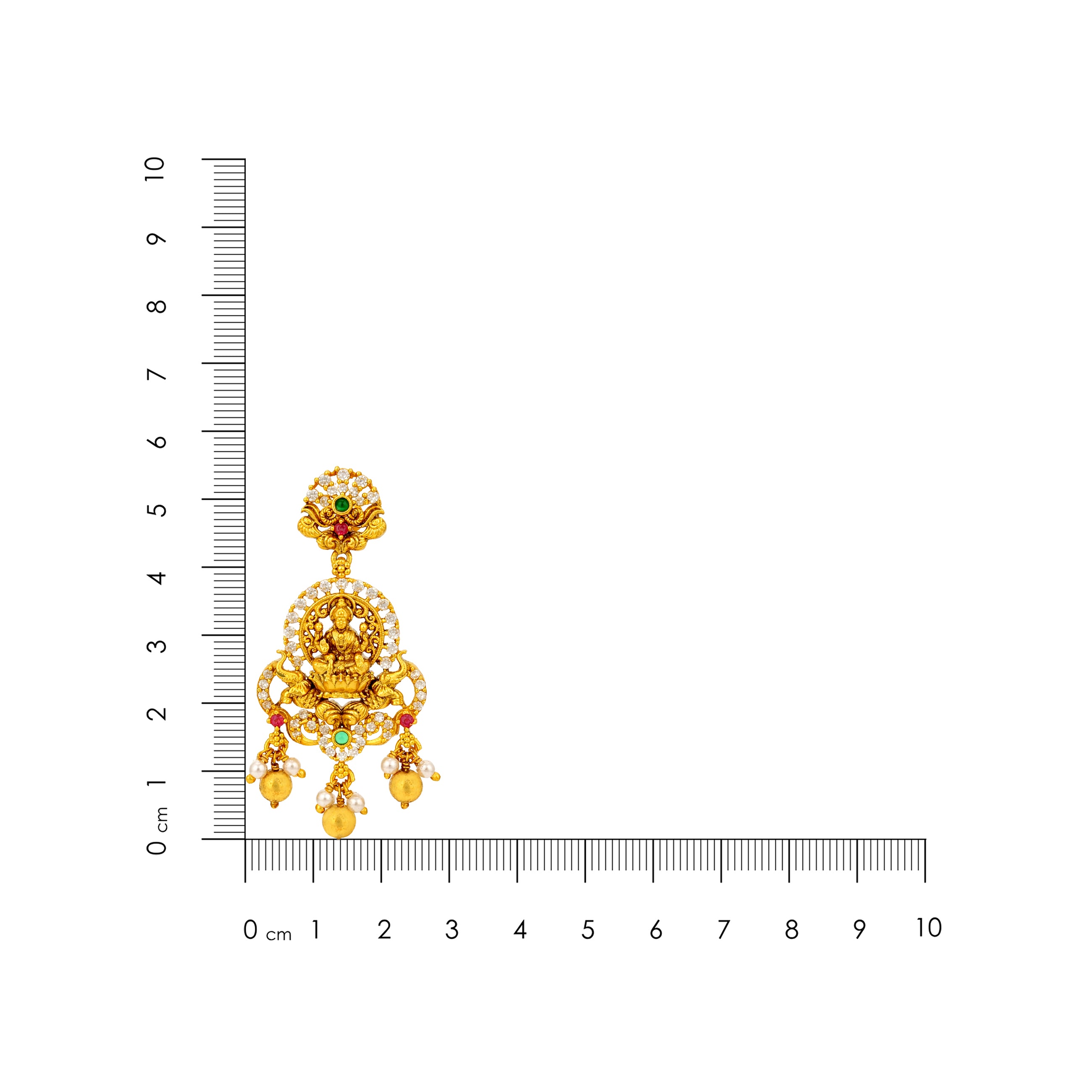 Goddess Lakshmi Elephant Chariot 925 Sterling Silver Gold Plated Chandelier Earring for Women