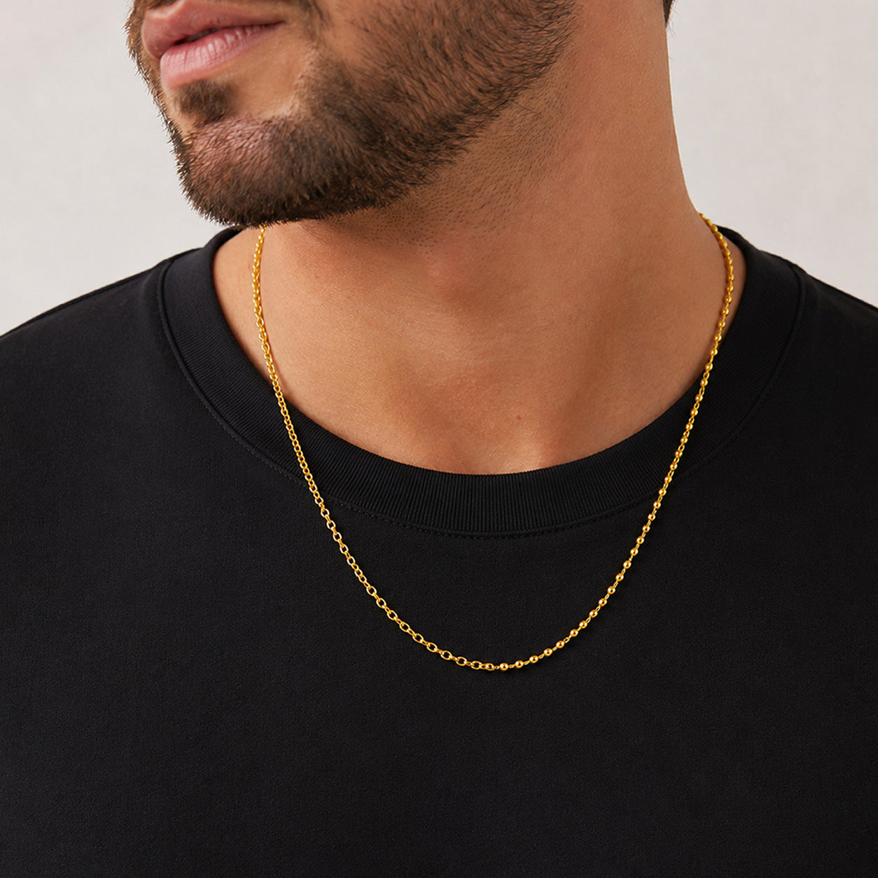 Gold Plated Interlocked 925 Sterling Silver Link Chain