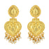 Gold Plated 925 Dual Peacock Vintage Style Pearl Drop Earrings