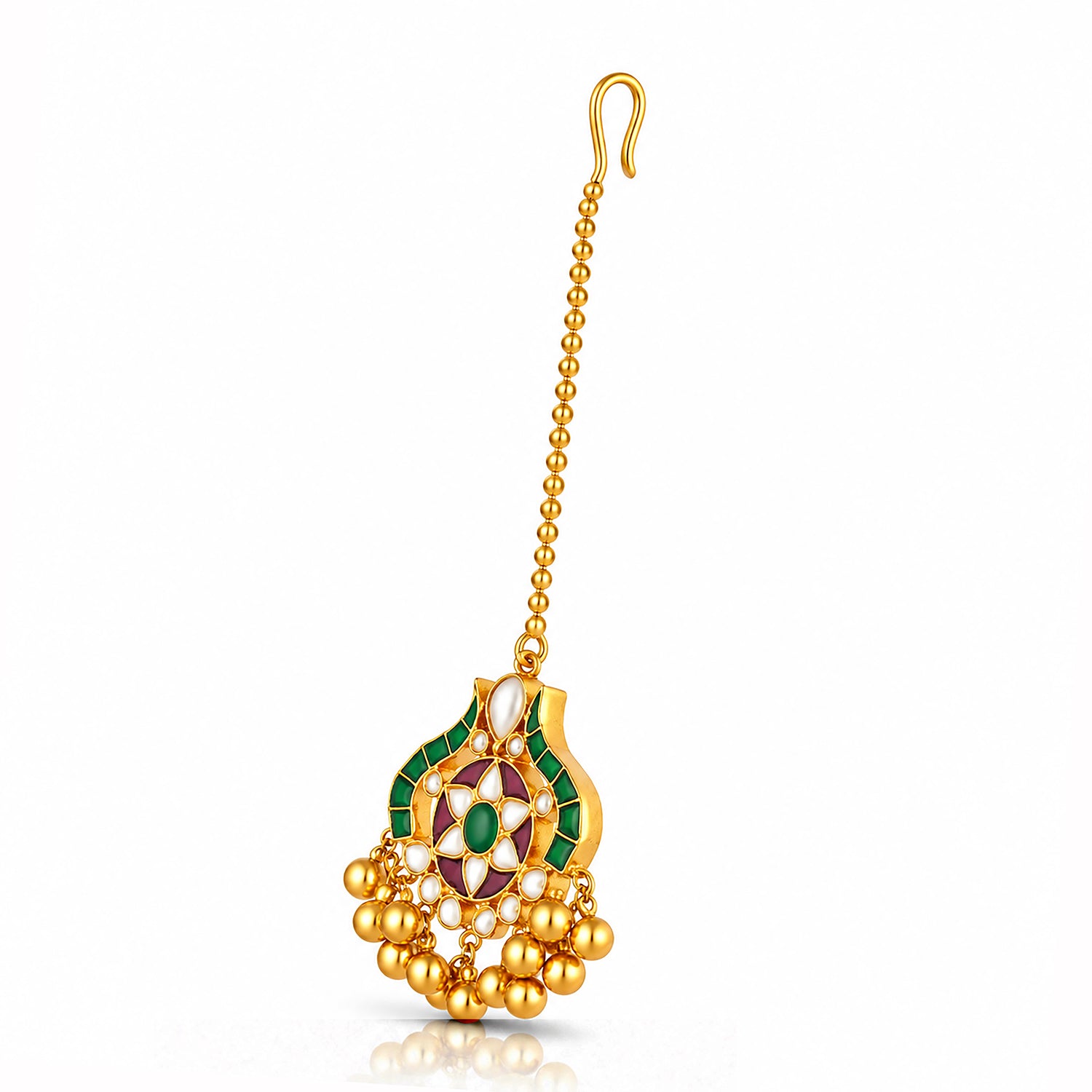 Gold Plated Jadau Kundan Maang Tikka