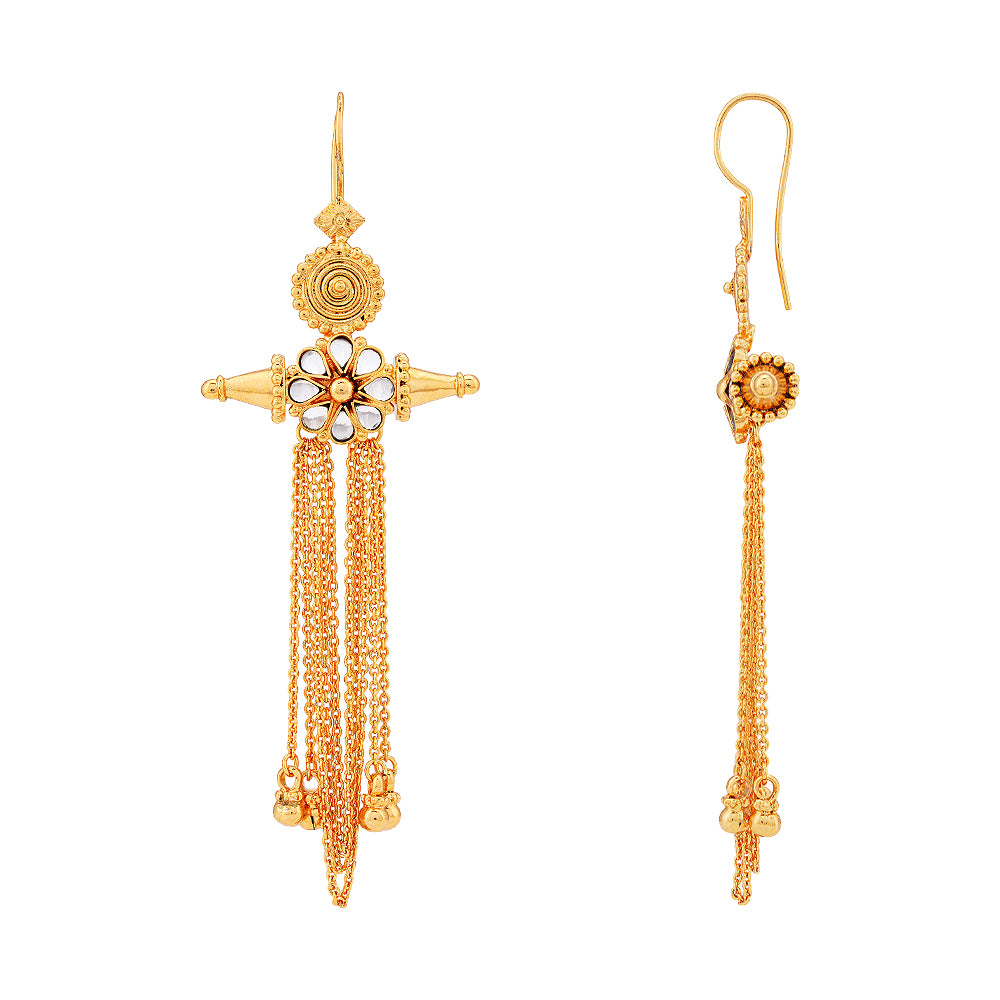 Gold Plated Kundan Fall Earring
