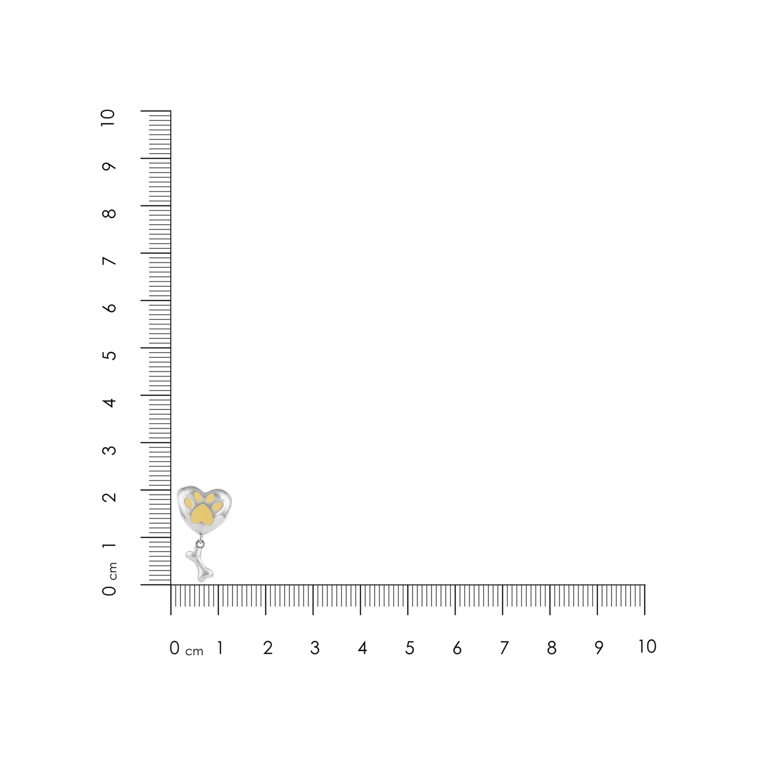 Golden Paw Print Heart Charm 925 Sterling Silver Pendant for women