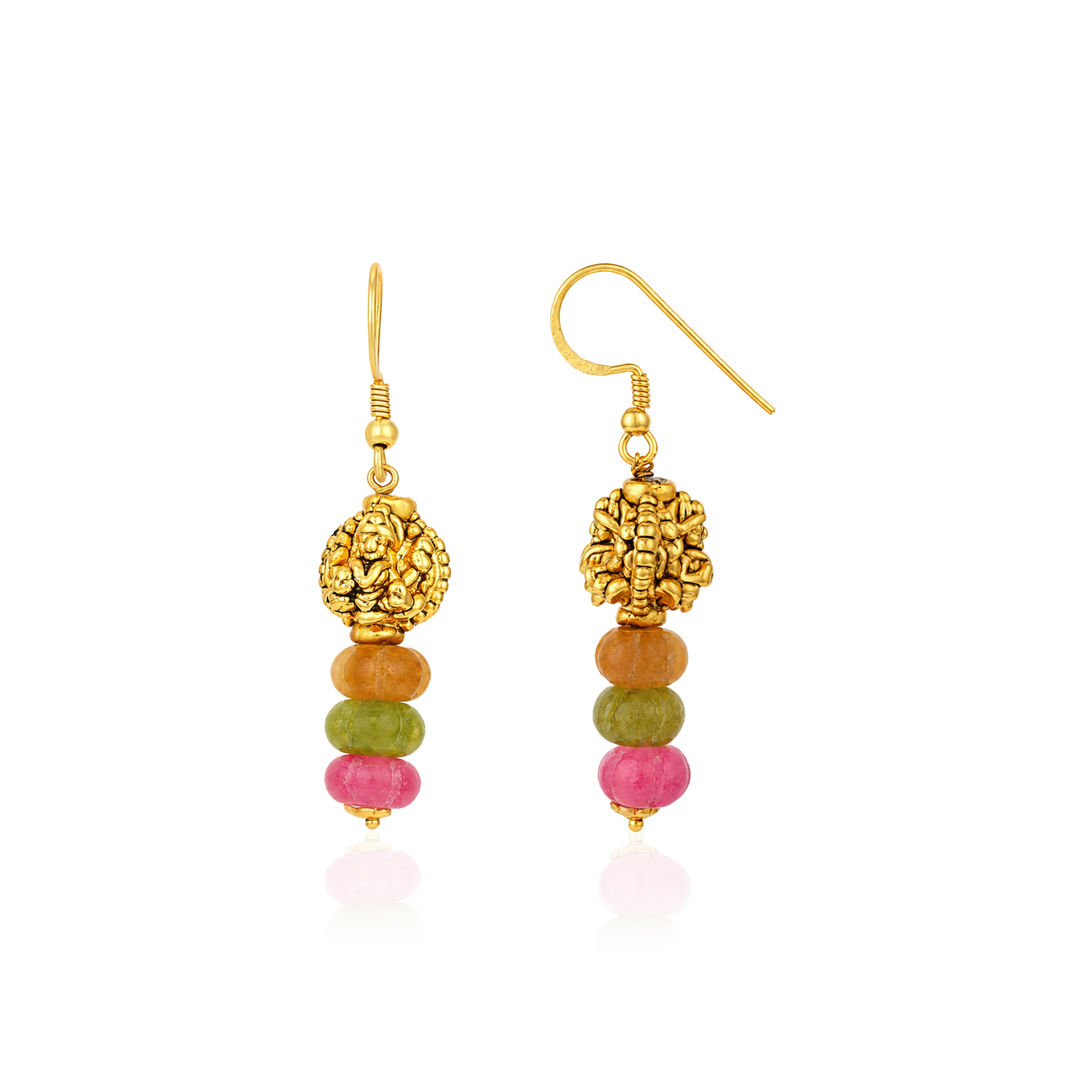 Golden Bloom 925 Sterling Silver Colorful Drop Earrings
