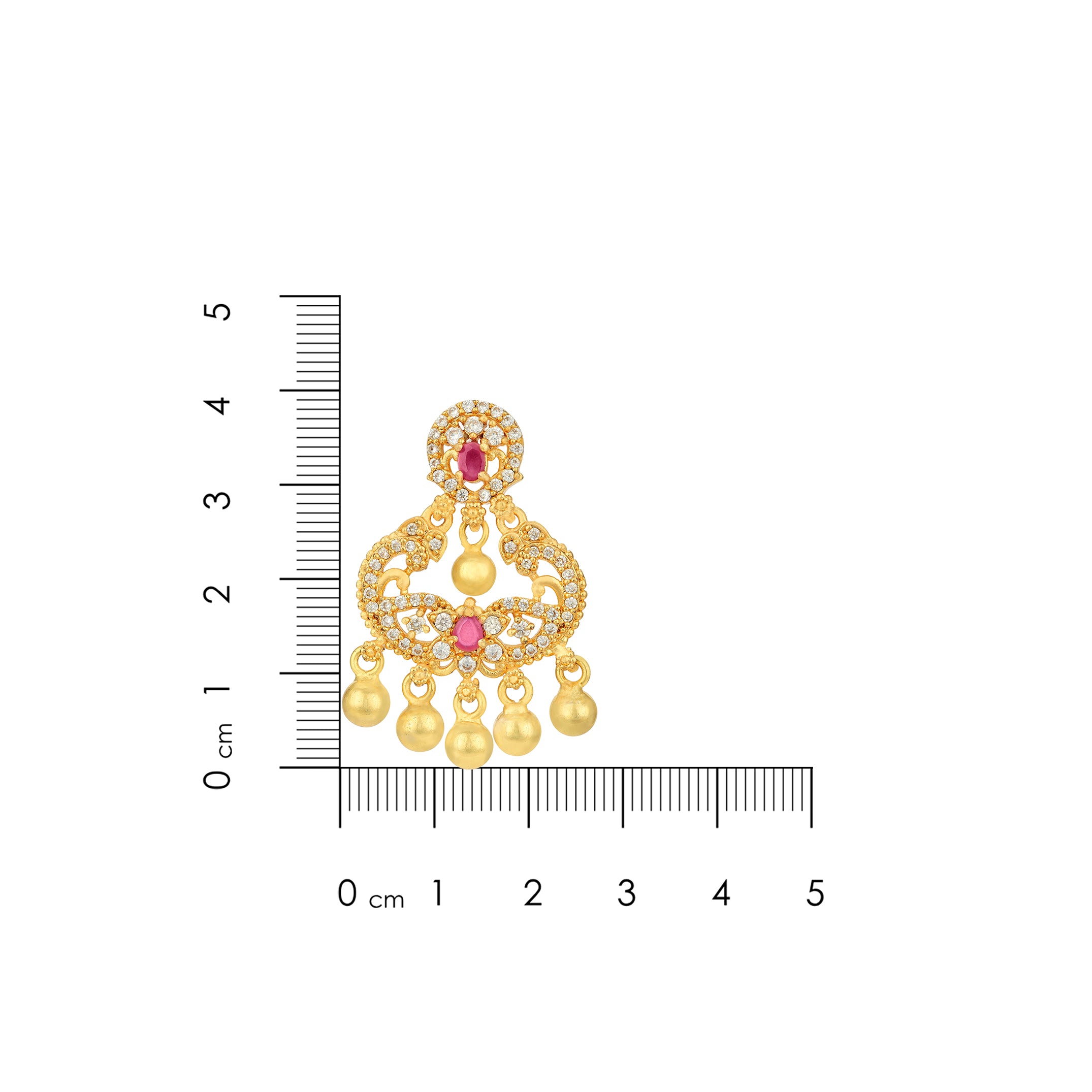 Golden CZ Pink Stone Peacock 925 Sterling Silver Gold Drop Earring for Women