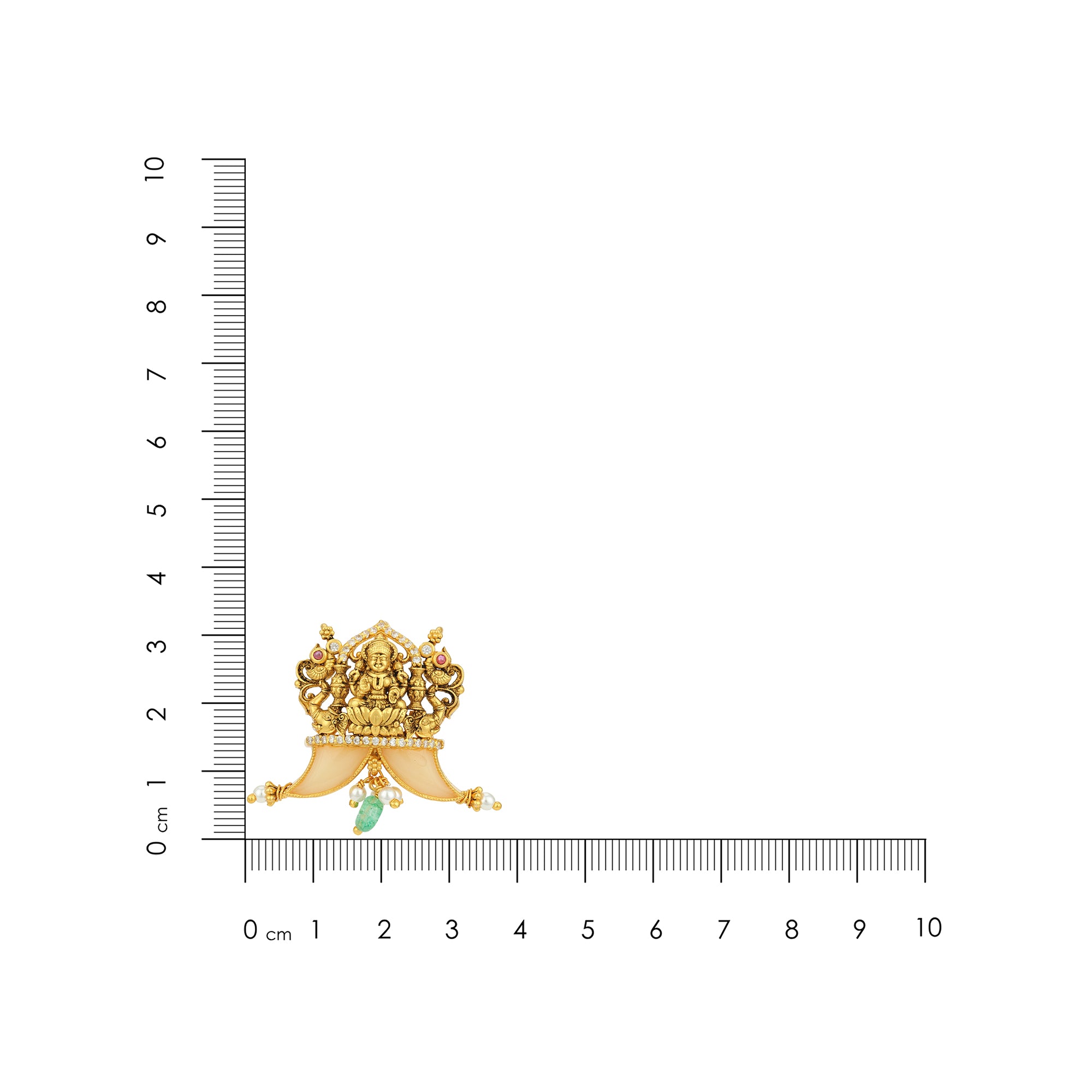 Golden Divine Lakshmi Puligoru Temple 925 Sterling Silver Pendant for Women