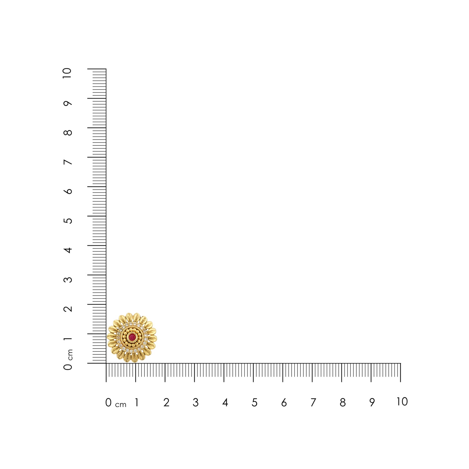 Golden Floral Pink Halo 925 Sterling Silver Stud for Women
