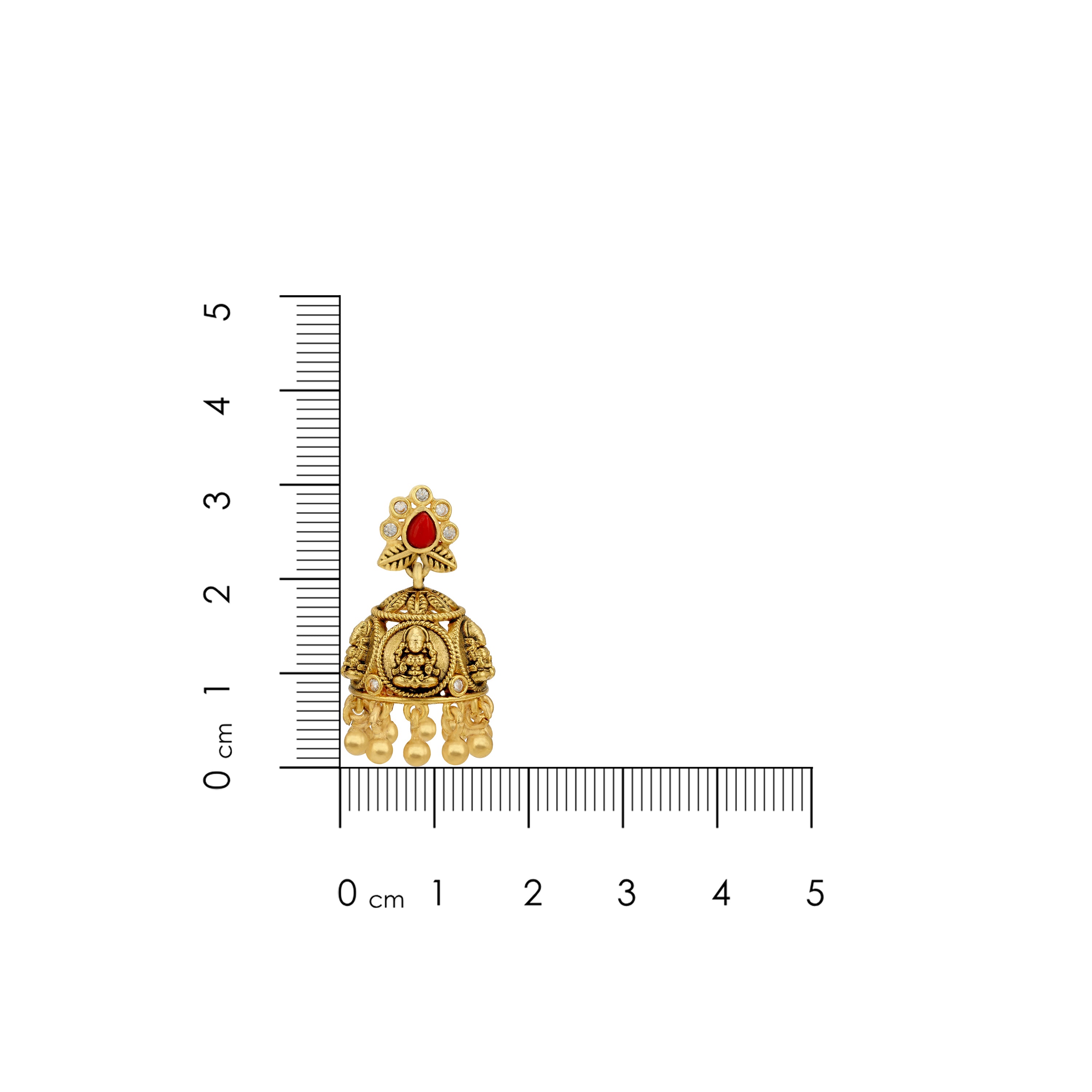 Golden Goddess Lakshmi Motif 925 Sterling Silver Jhumka for Women