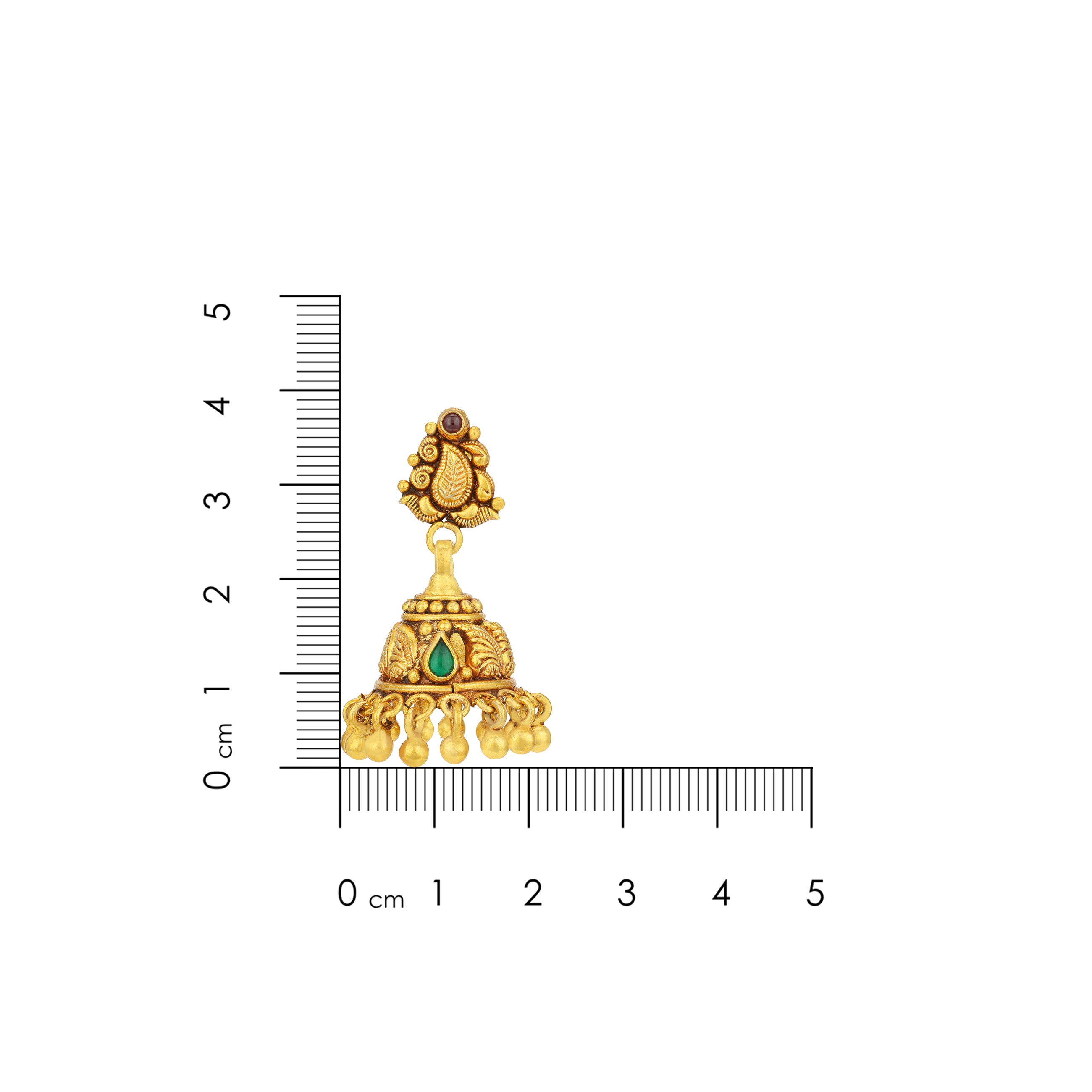 Golden Manga Motif 925 Sterling Silver Gold Drop Jhumka for Women