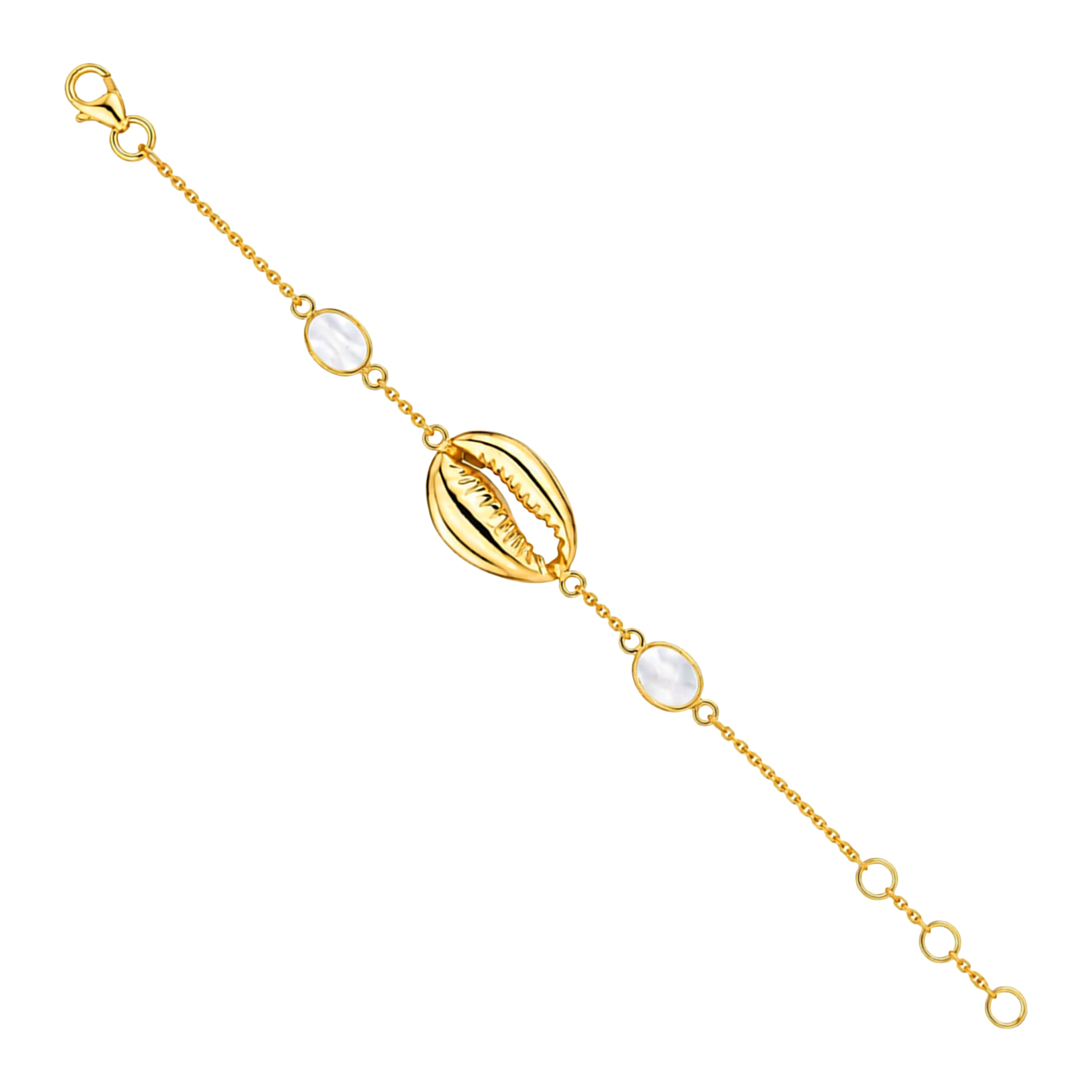 Golden Pearl Shell 925 Sterling Silver Designer Bracelet