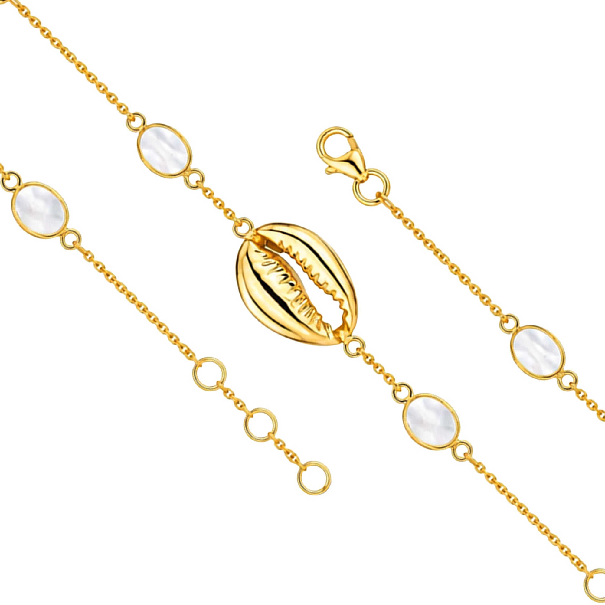 Golden Pearl Shell 925 Sterling Silver Designer Bracelet