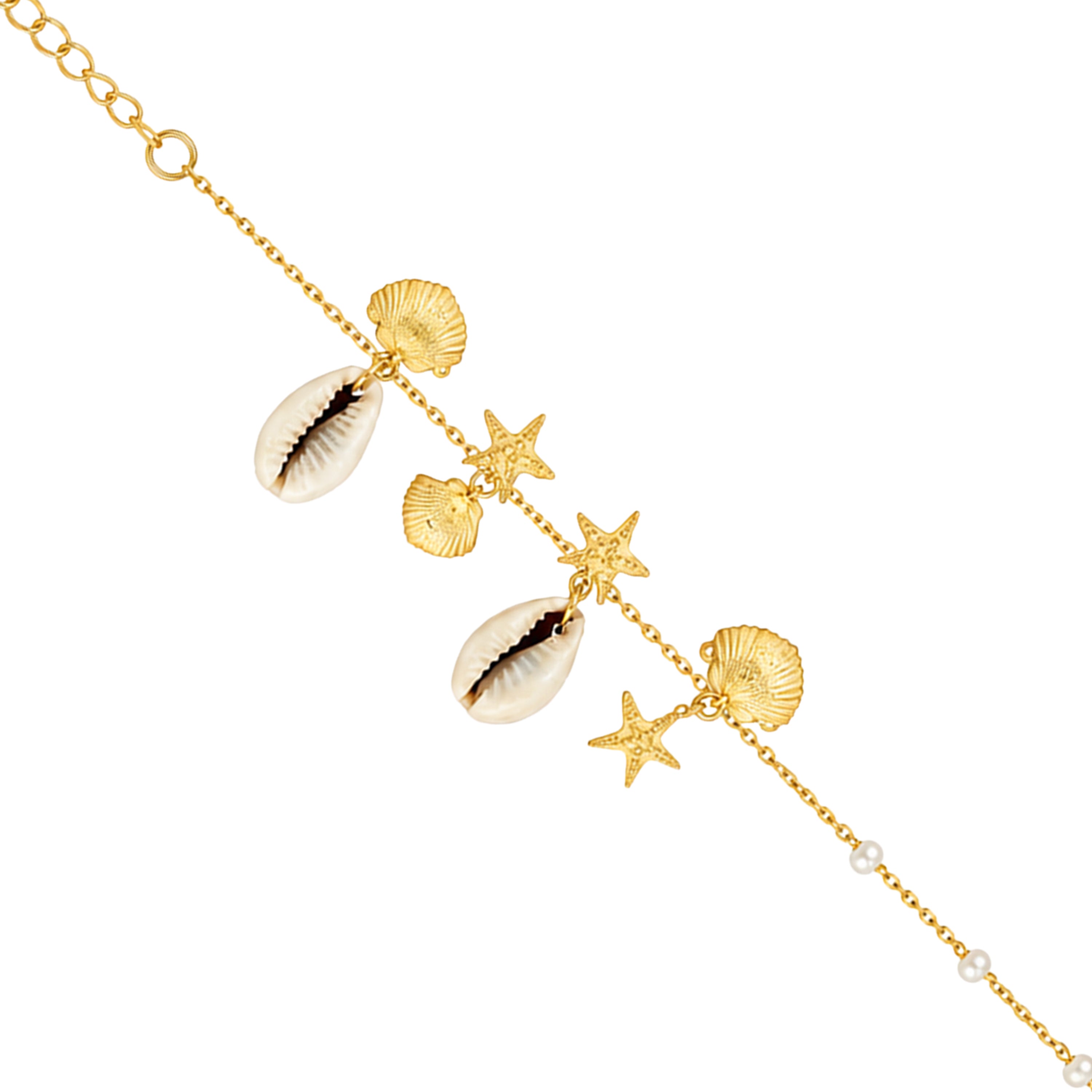 Golden Shore Dreams 925 Sterling Silver Statement Bracelet