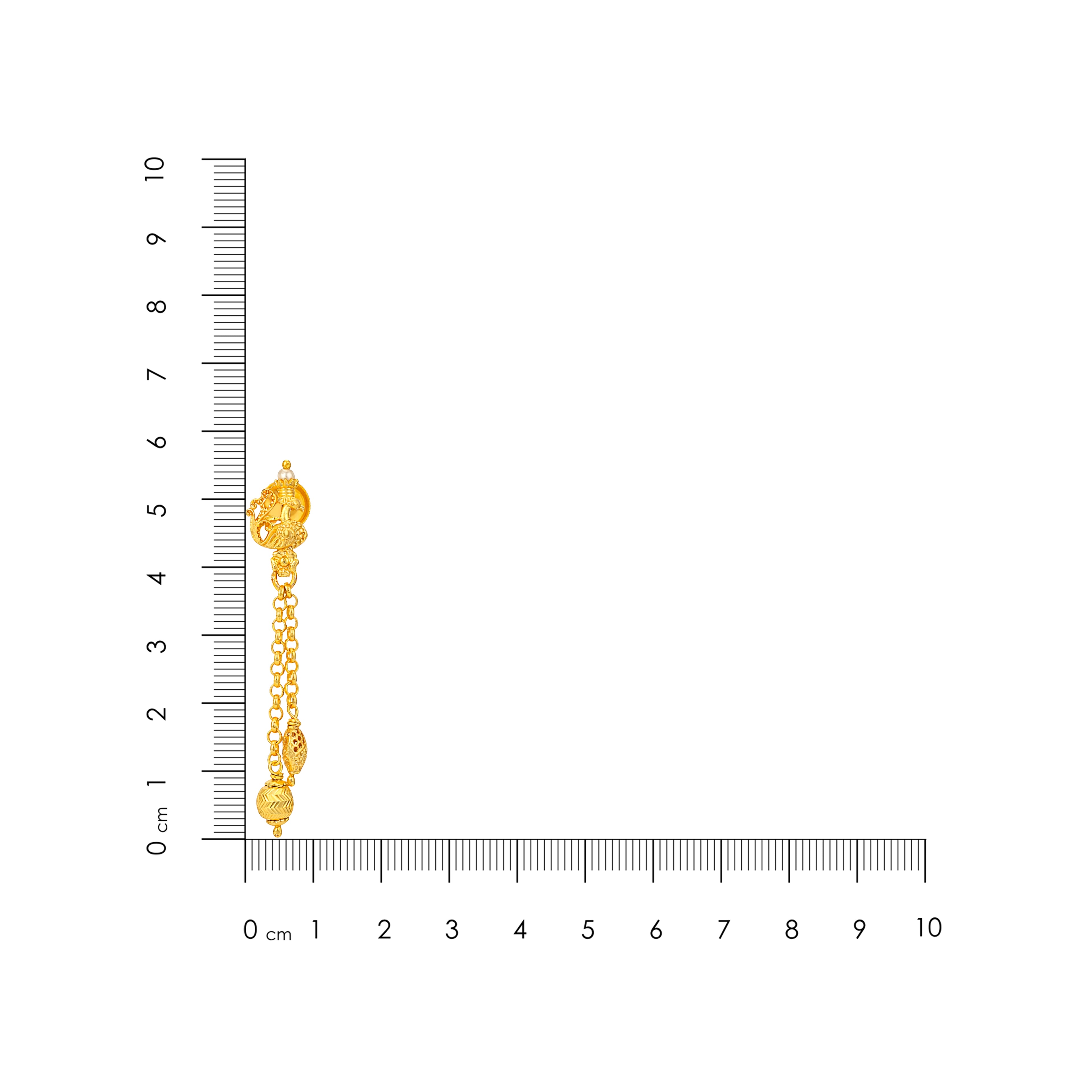 Golden Traditional Peacock Lattice Dual Dangle 925 Sterling Silver Earring for Women