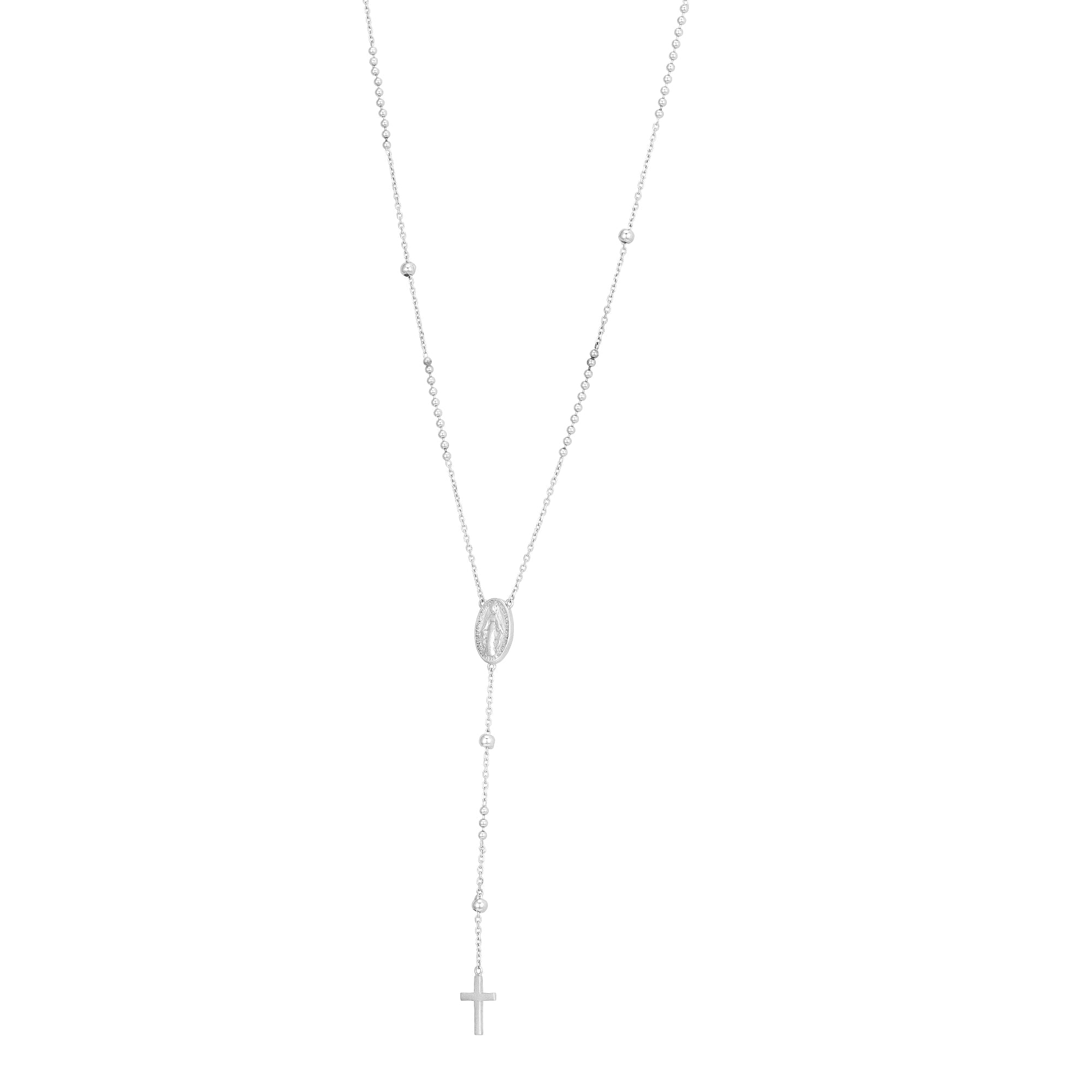 Graceful Cross Drop 925 Sterling Silver Holy Mary Chain Pendant for women