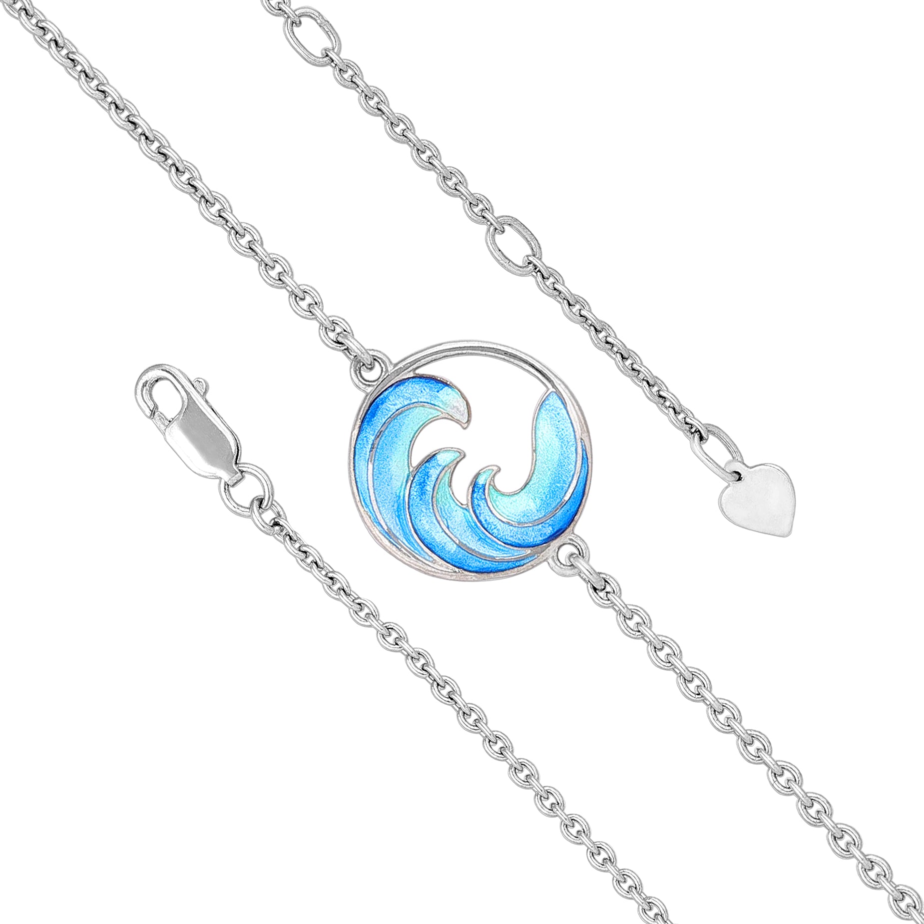 Graceful Ocean Crest Silver Beauty 925 Sterling Silver Bracelet for women