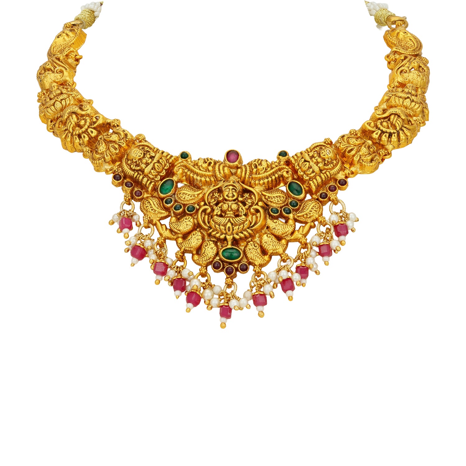 Grand Antique Lakshmi 925 Sterling Silver Necklace for women