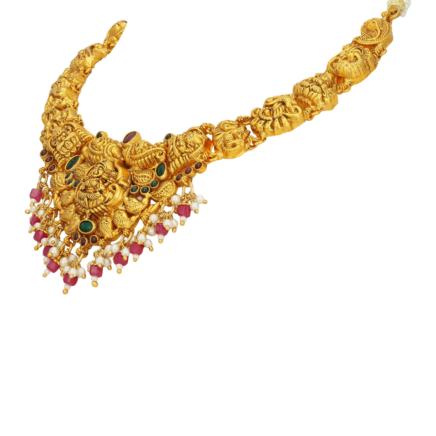 Grand Antique Lakshmi 925 Sterling Silver Necklace for women