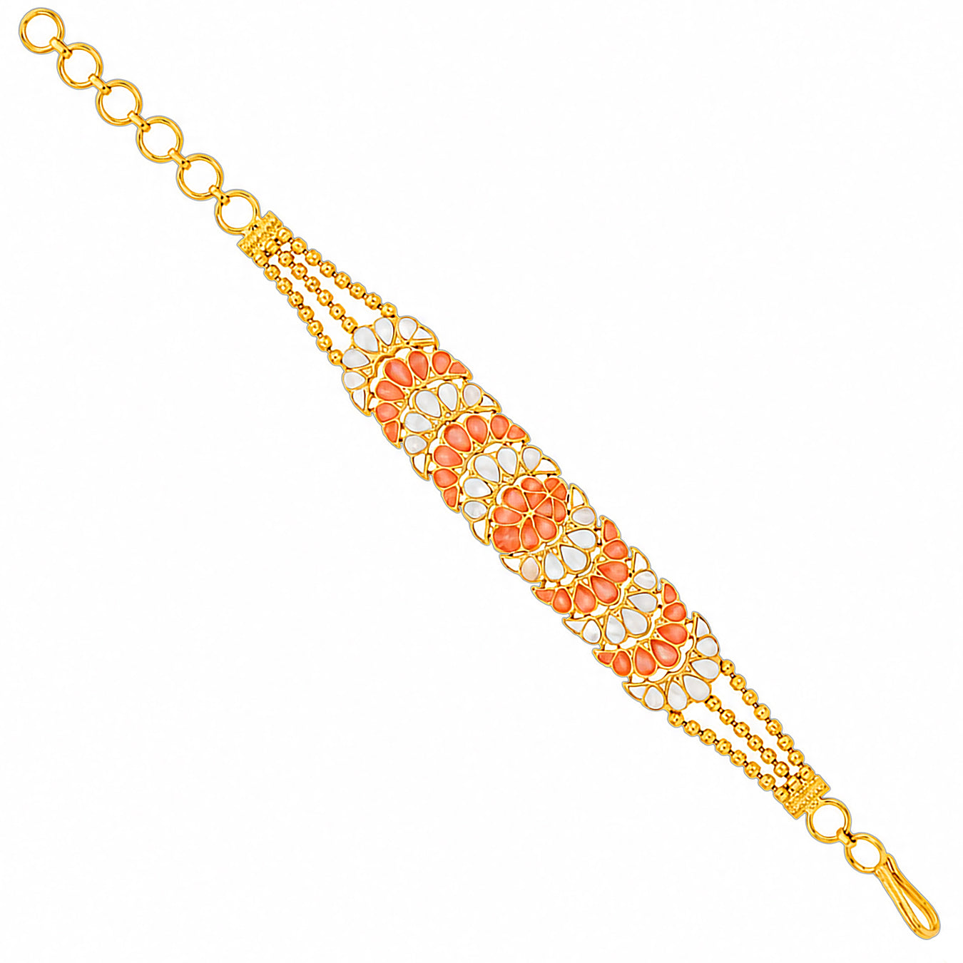 Grand Floral 925 Sterling Silver Bridal Chain Bracelet