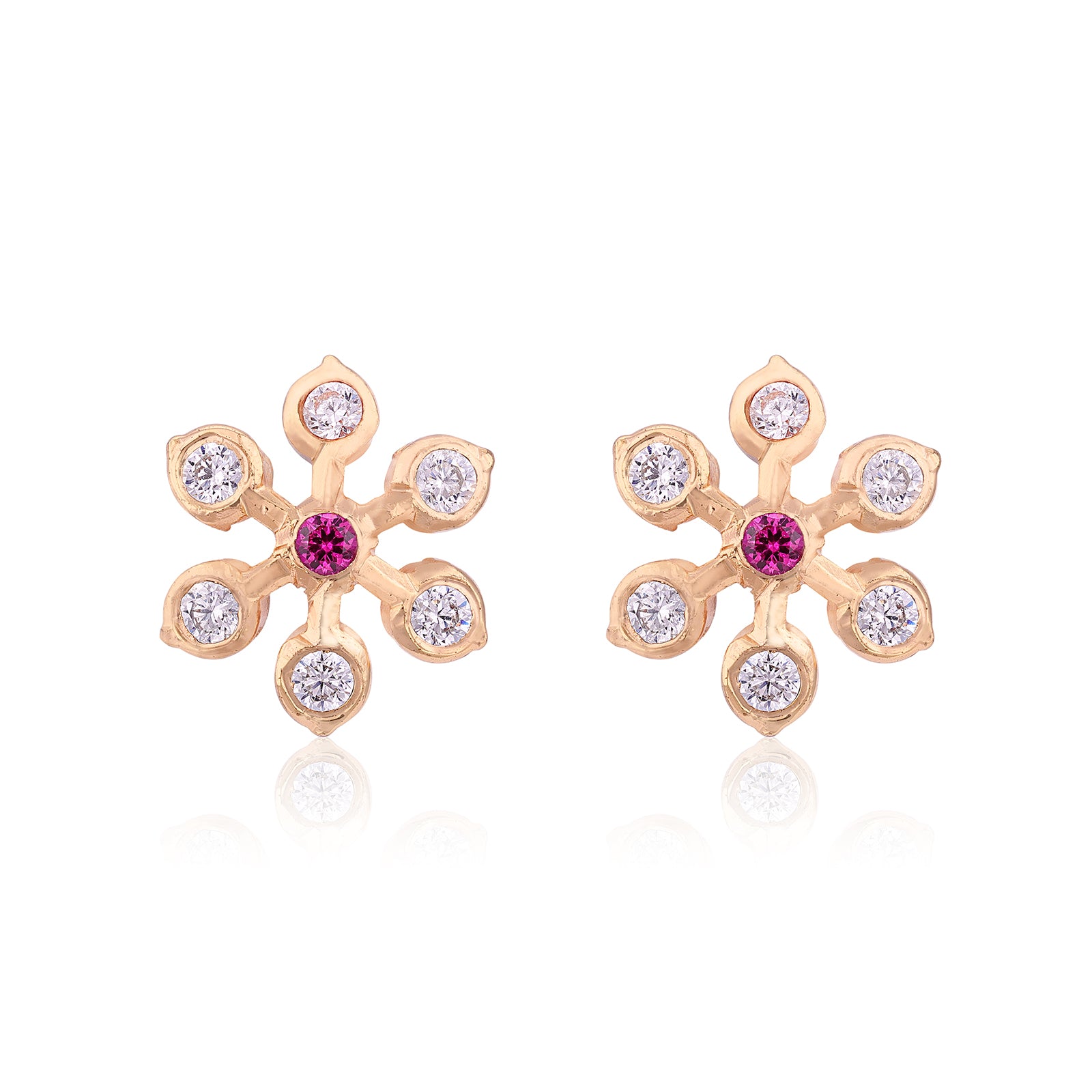 Grand Pink Flower 925 Sterling Silver Earrings for women
