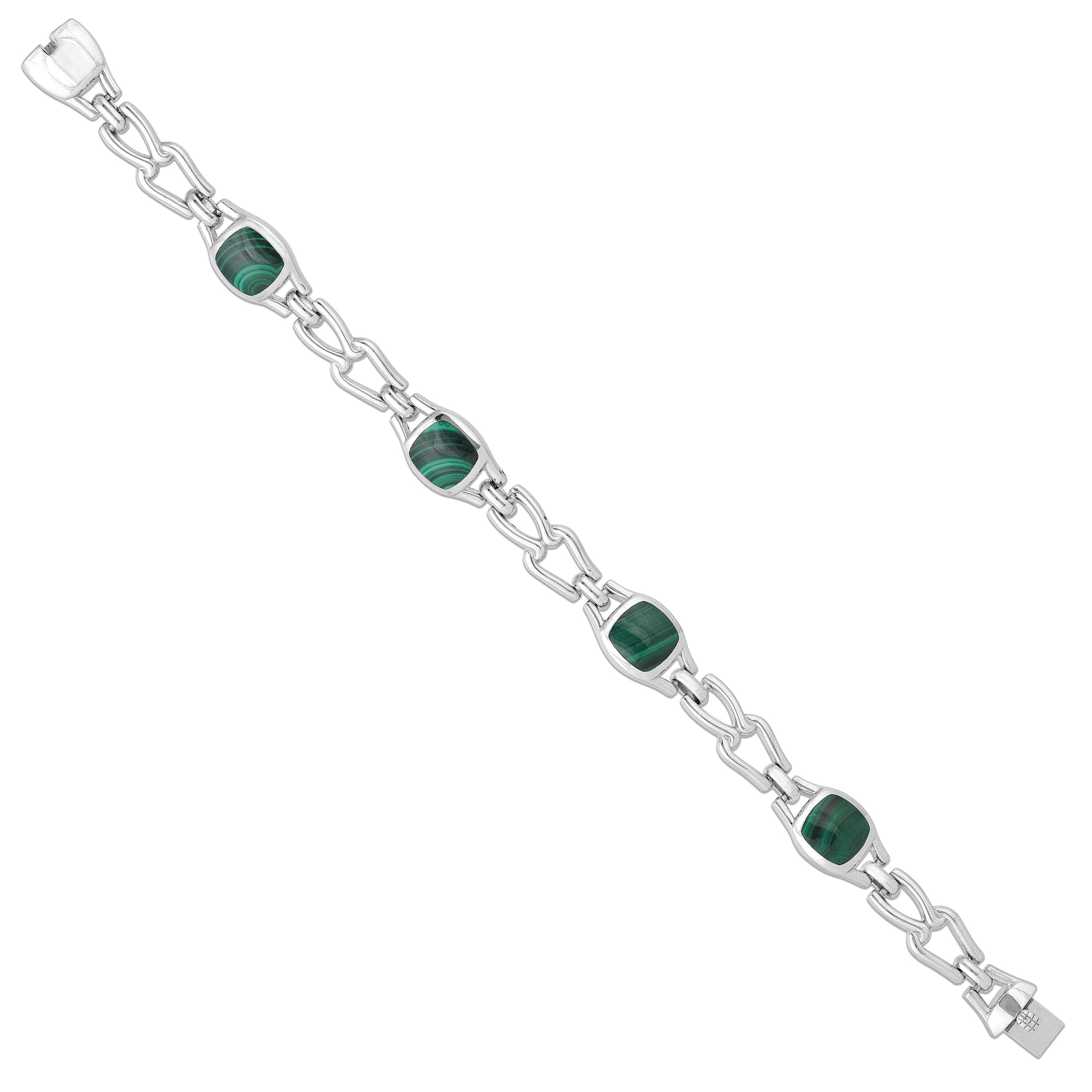 Green Malachite 925 Sterling Silver Bracelet for women