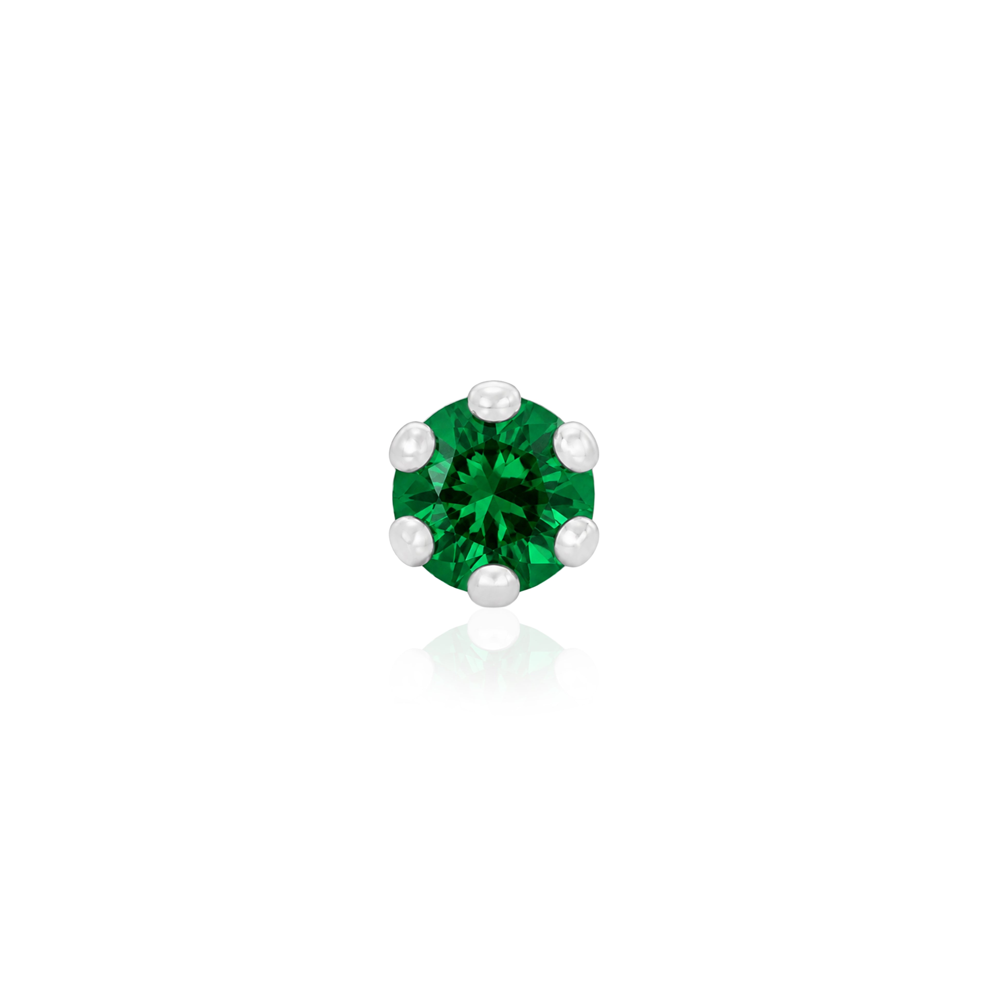 Green Gemstone Silver Nosepin