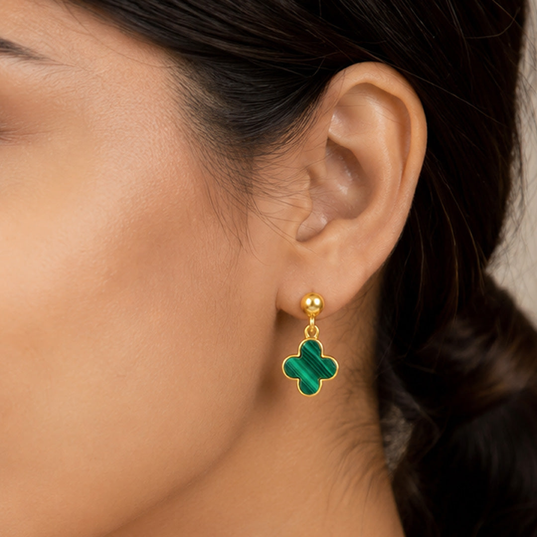 Green Harmony Charm 925 Sterling Silver Dangle Earring