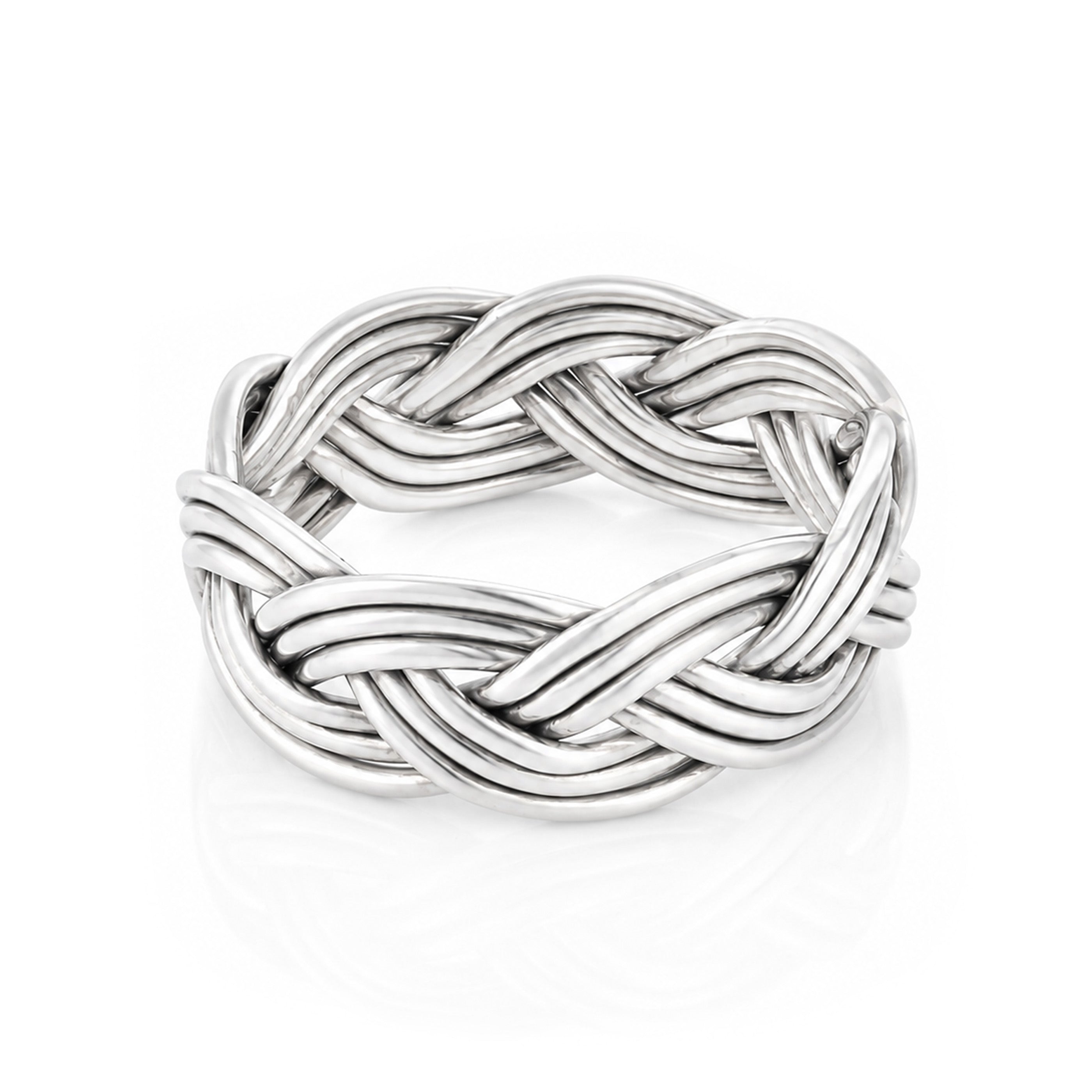 Handwoven Knot Style Timeless Glamour 925 Sterling Silver Ring for Men