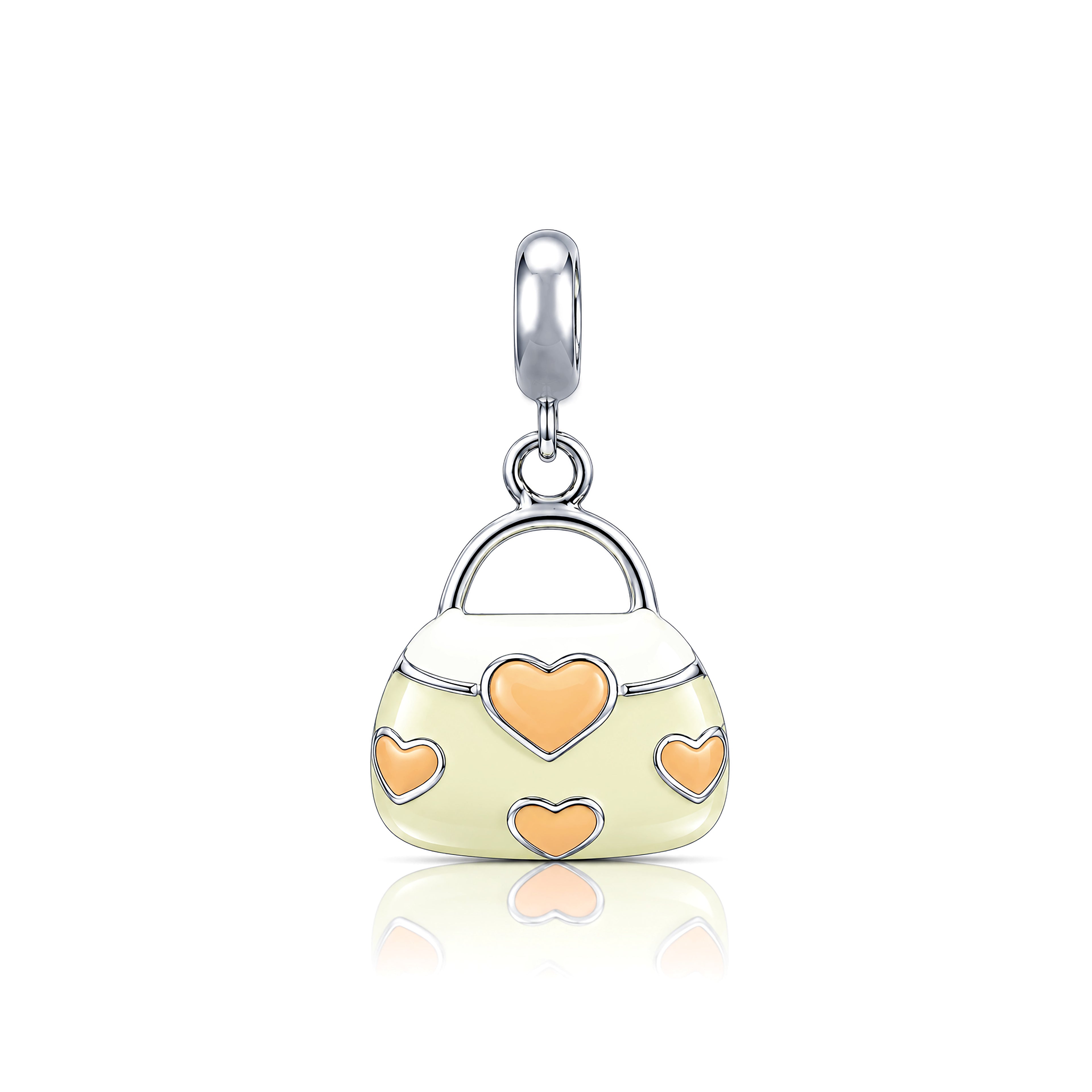 Heart Blossom Handbag 925 Sterling Silver Charm Pendant