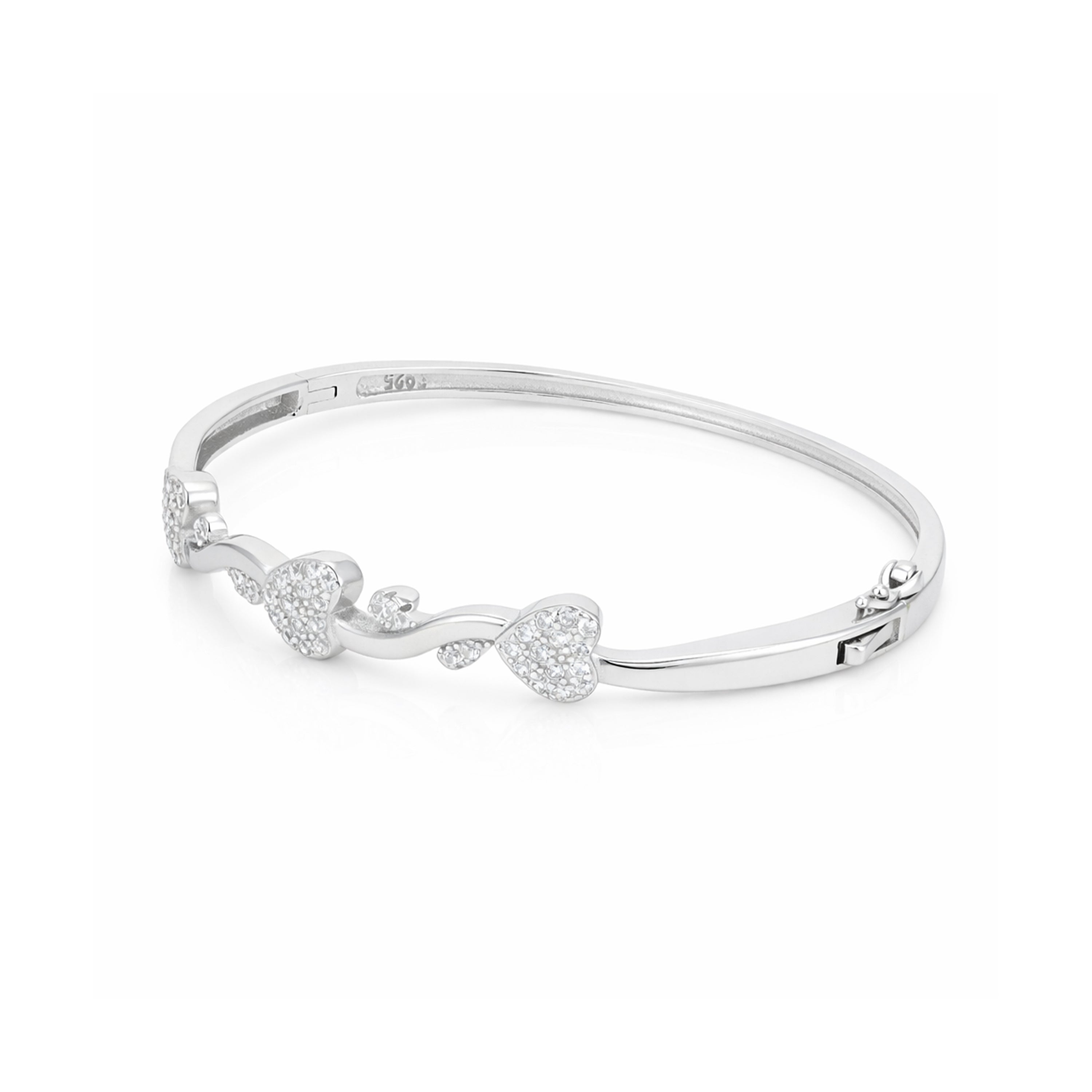 Heart Harmony 925 Silver Bangle
