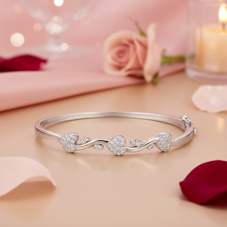 Heart Harmony 925 Silver Bangle