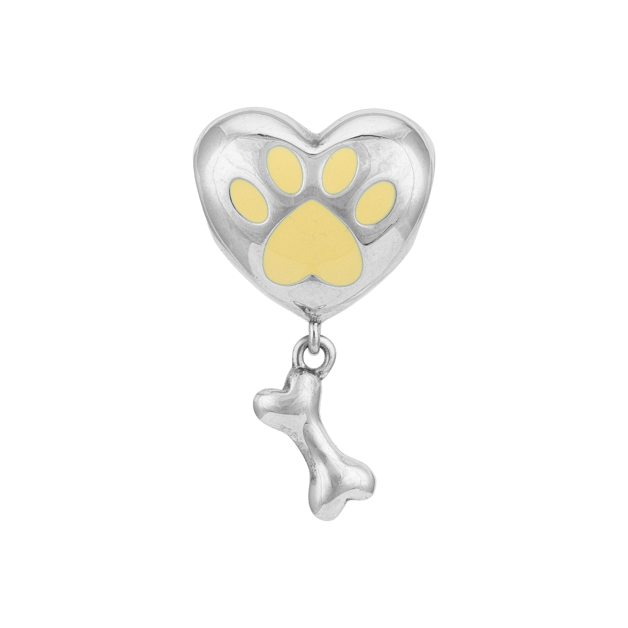 Heartfelt Paw Print 925 Sterling Silver Pendant for Women