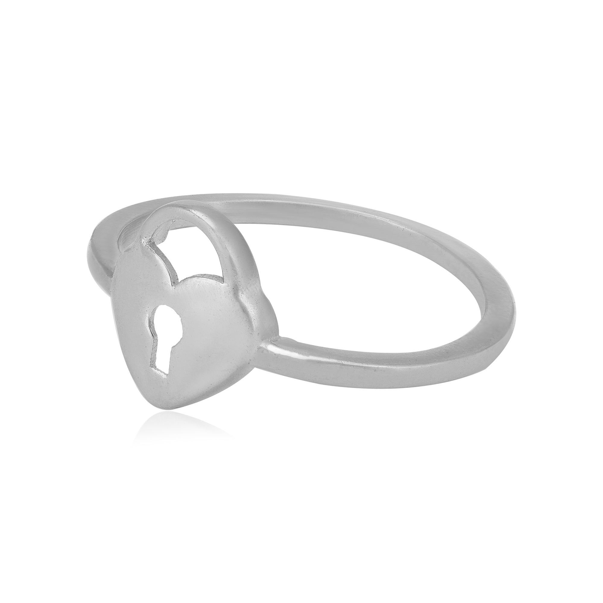 Hearts Lock Rhodium 925 Sophisticated Rings