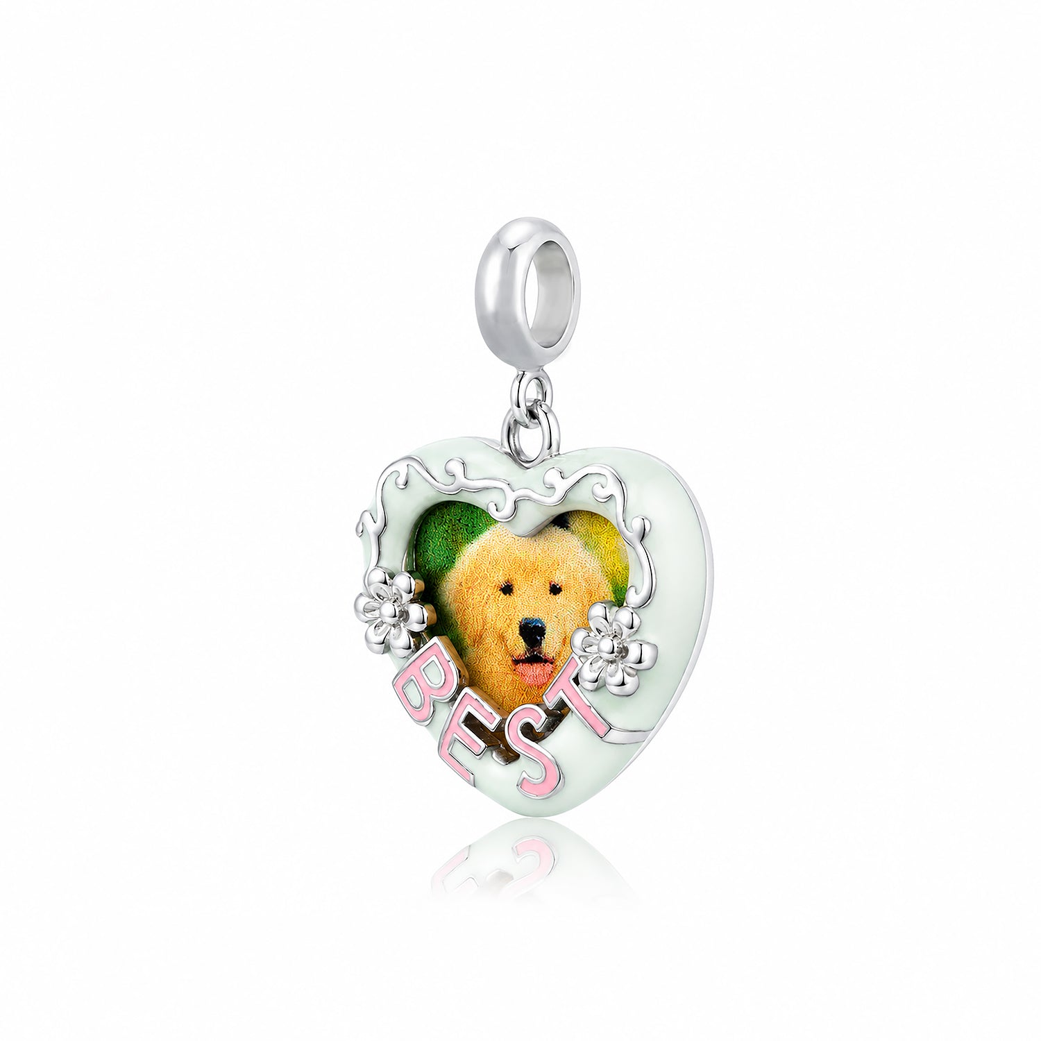 Heavenly Best Puppy 925 Sterling Silver Heart Pendant