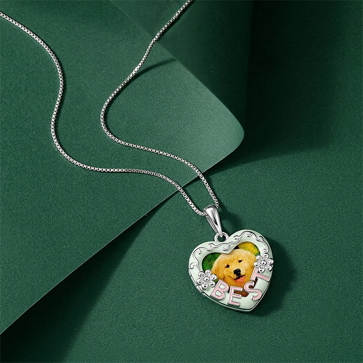 Heavenly Best Puppy 925 Sterling Silver Heart Pendant