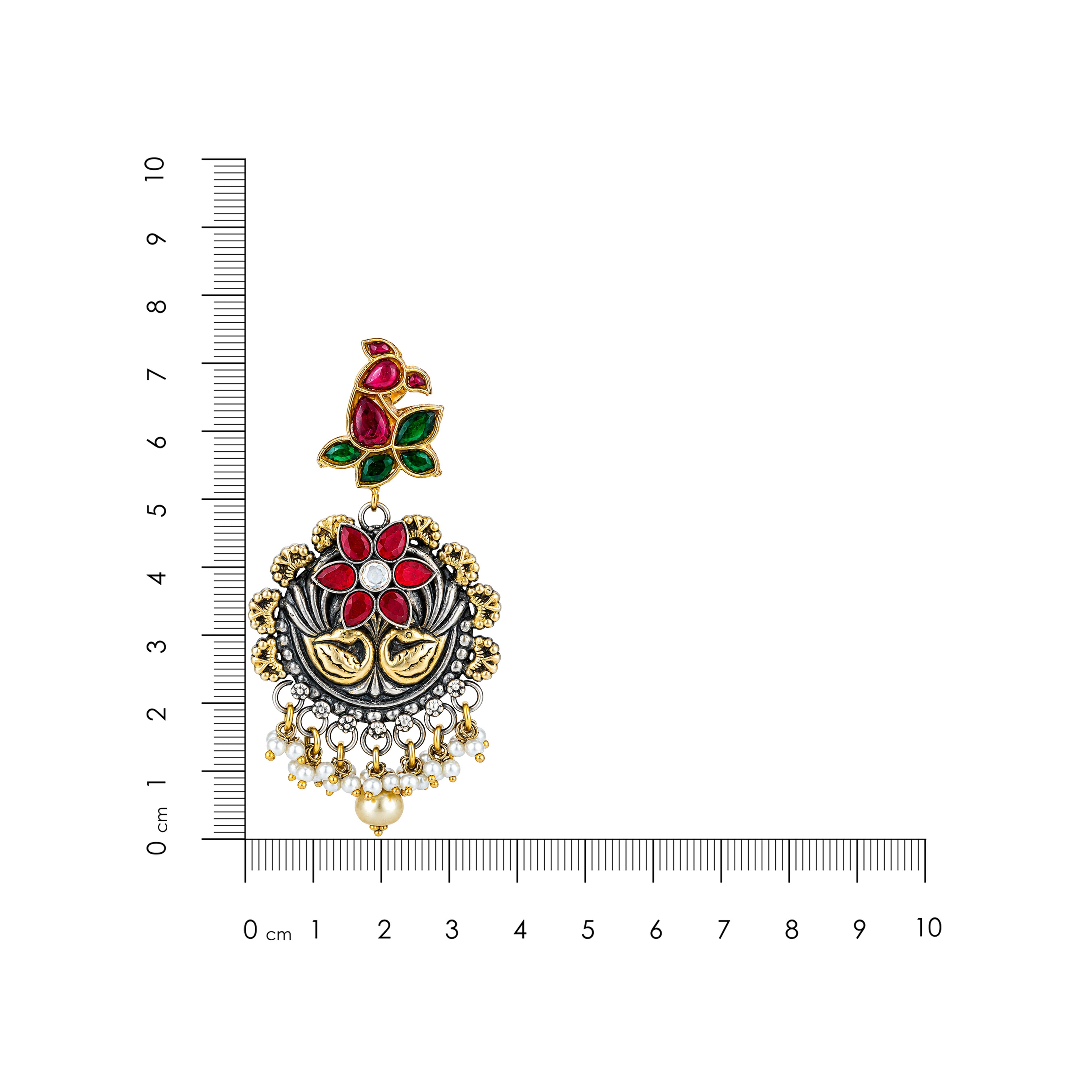 Heritage Kundan925 Sterling Silver Pearl Drop Earrings