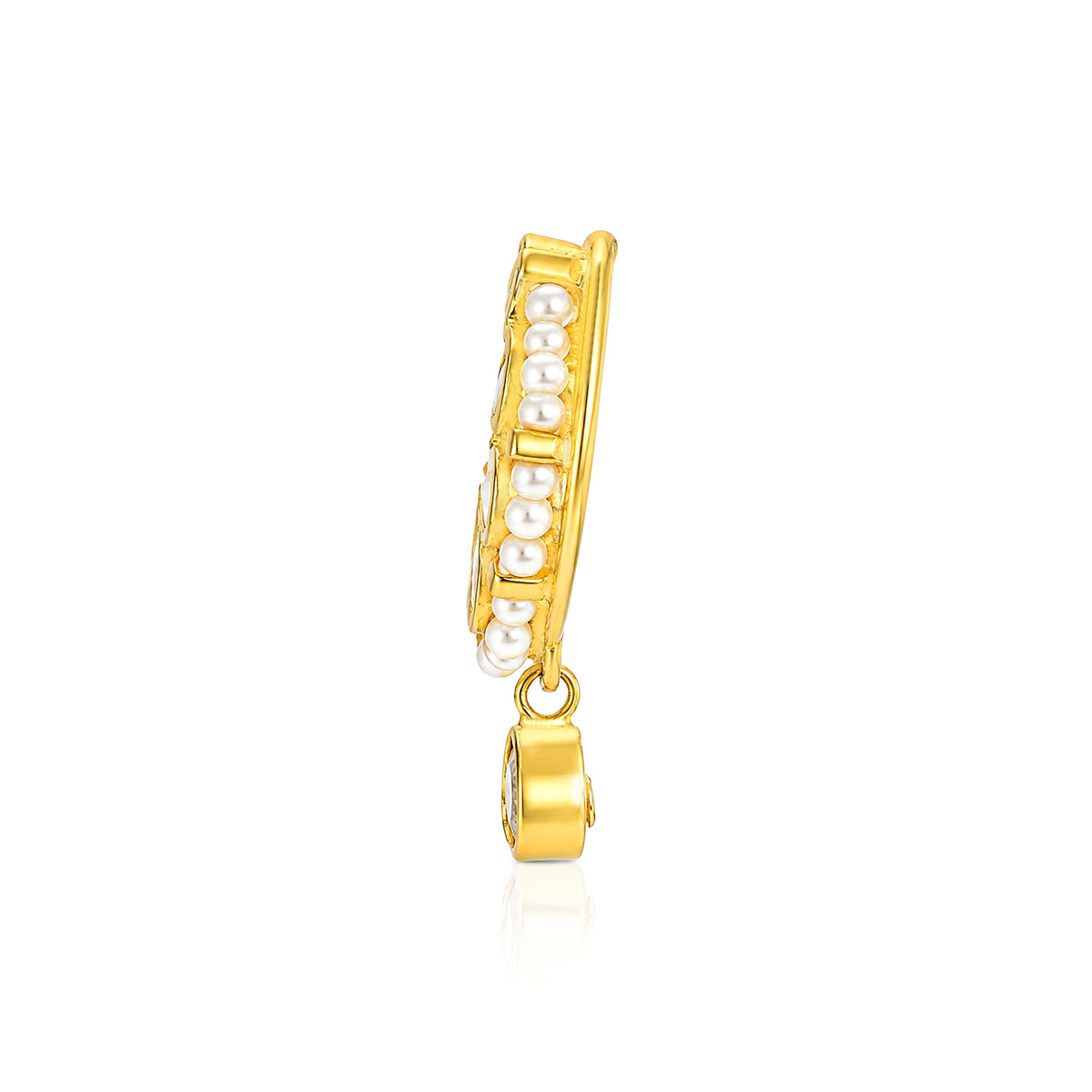 Heritage Pearl Kundan Silver Nose Ring