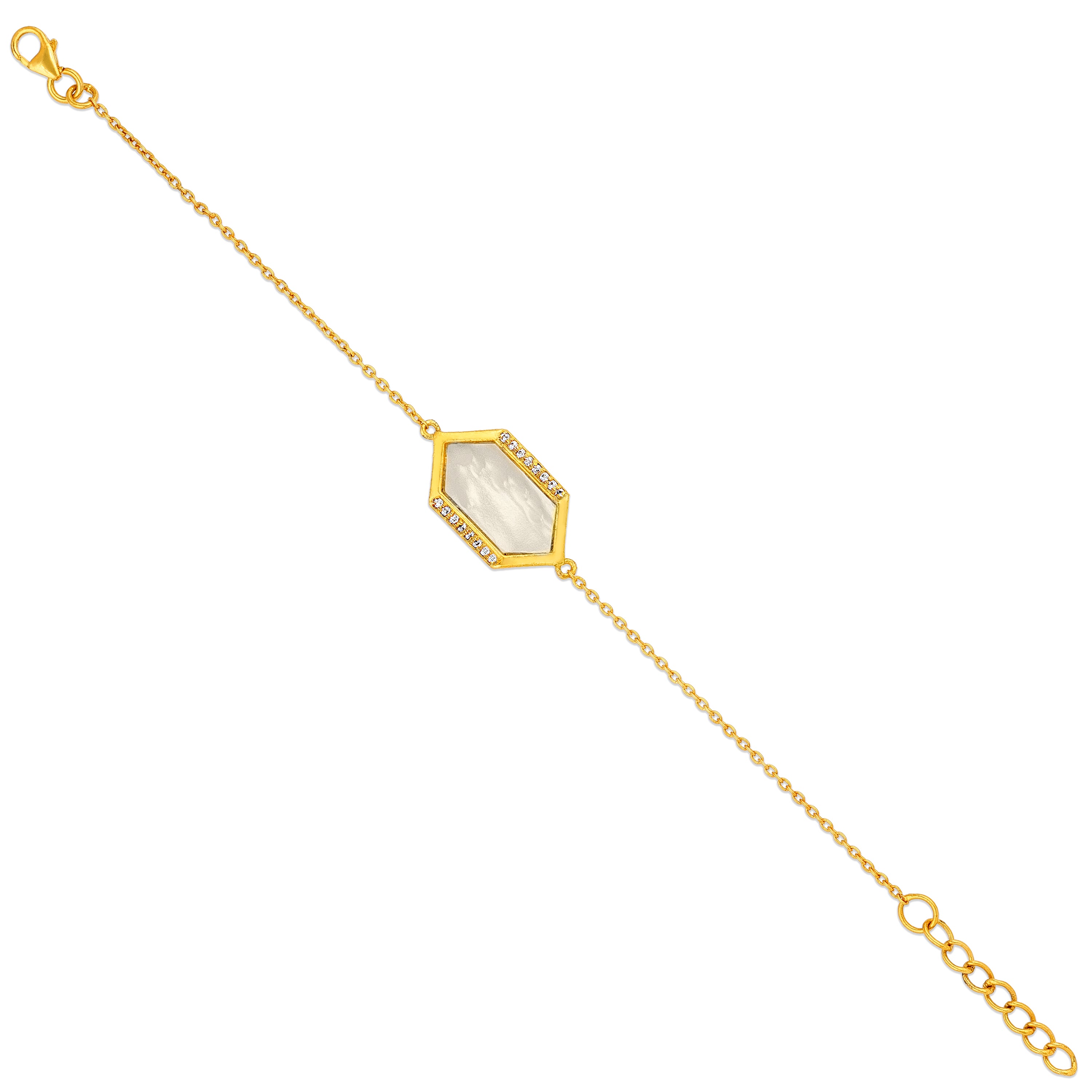 Hexa Glow Gold Plated 925 Sterling Silver Designer Bracelet