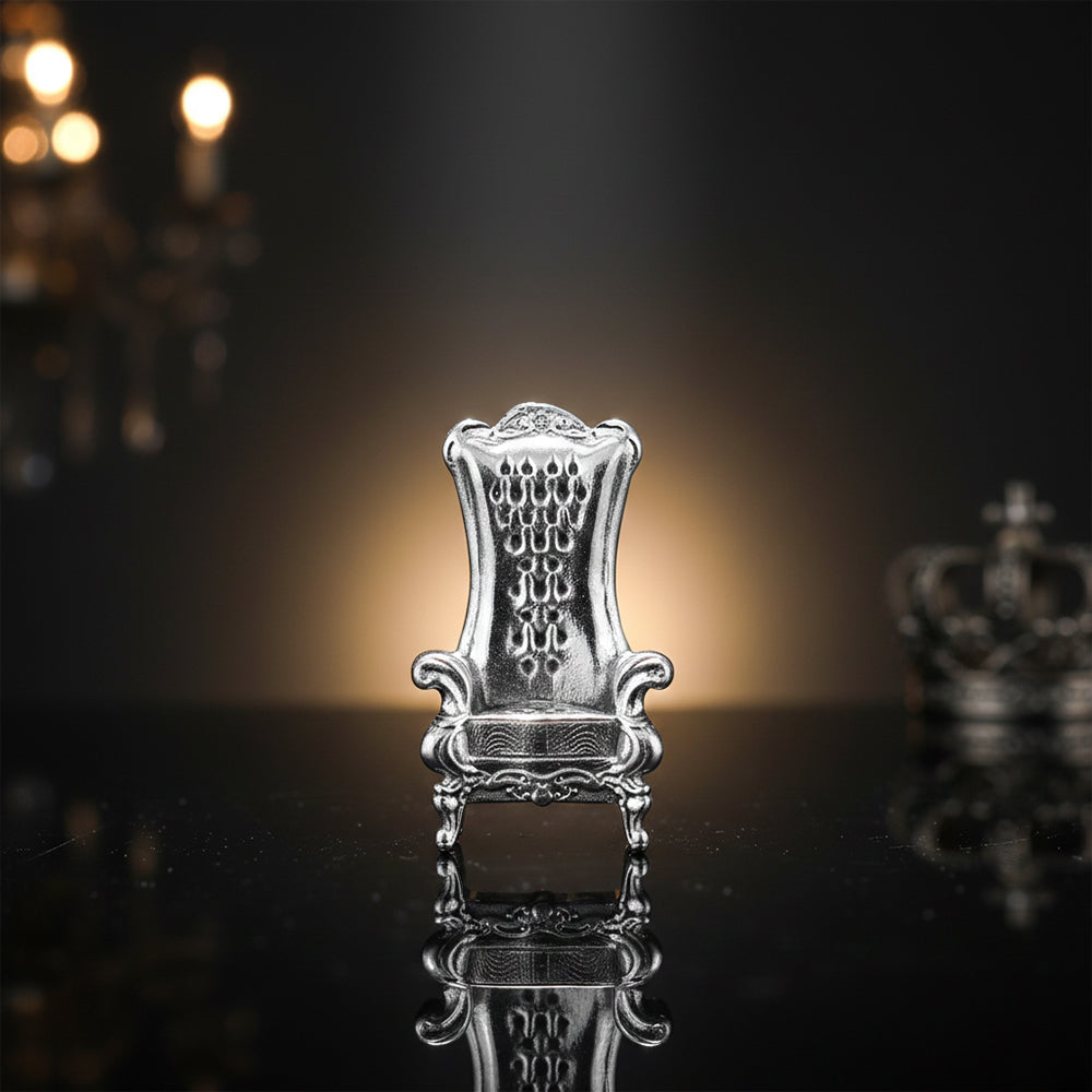 925 Decorative High-Back Chair Sterling Silver Miniature