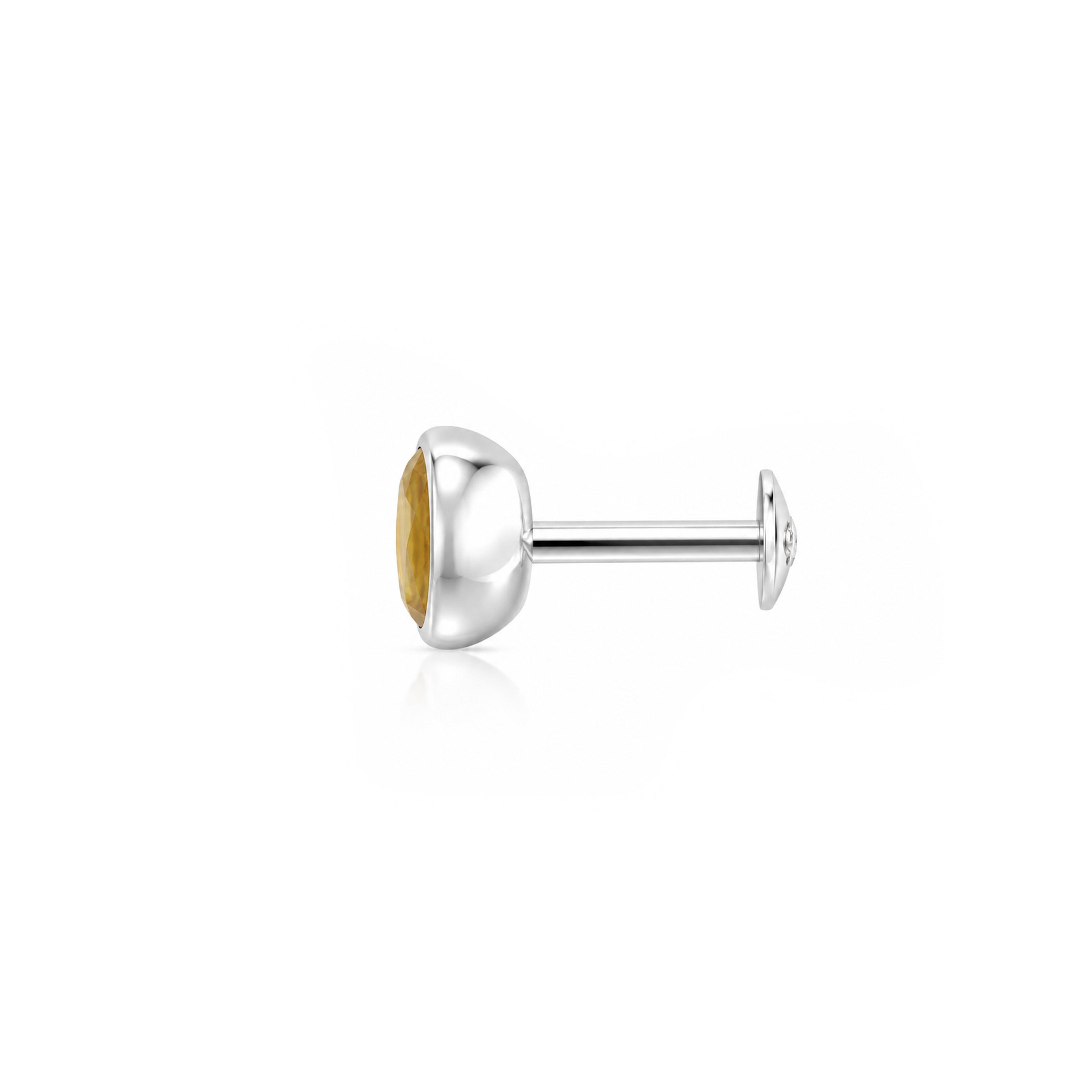 Honey Radiance 925 Sterling Silver Faceted Stone Nosepin