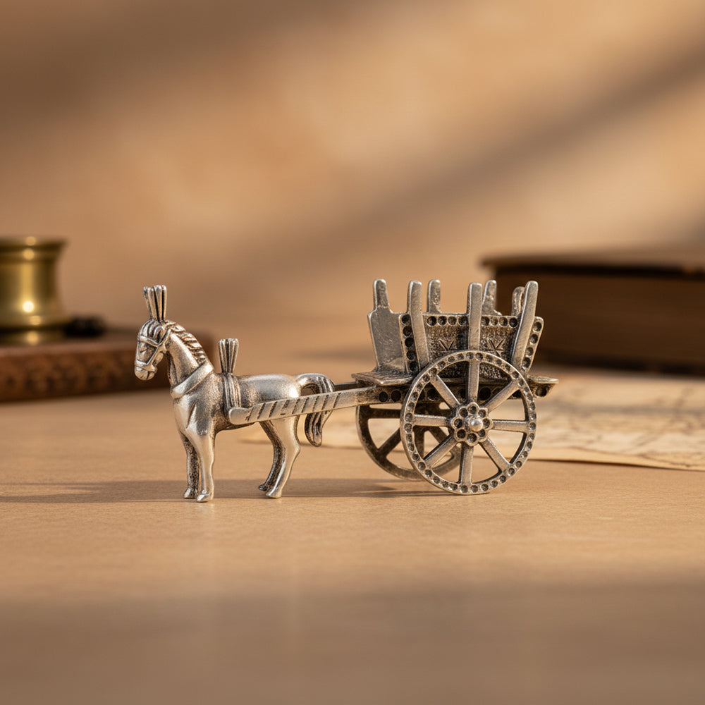 Horse Chariotmode 925 Sterling Silver miniature