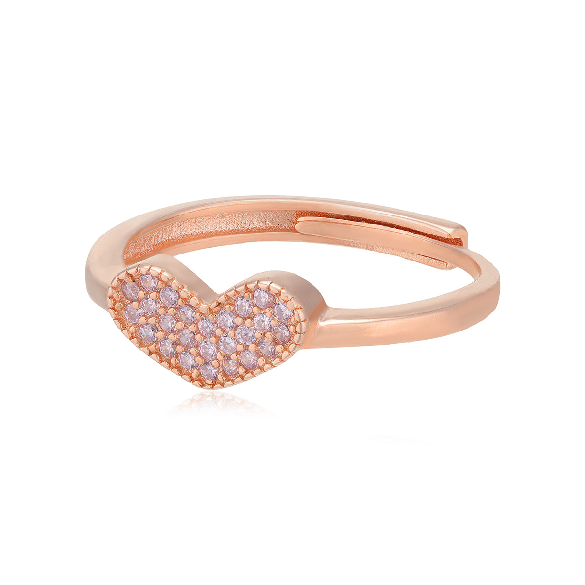 Impressive Bold Heart 925 Rose Gold Statement Rings