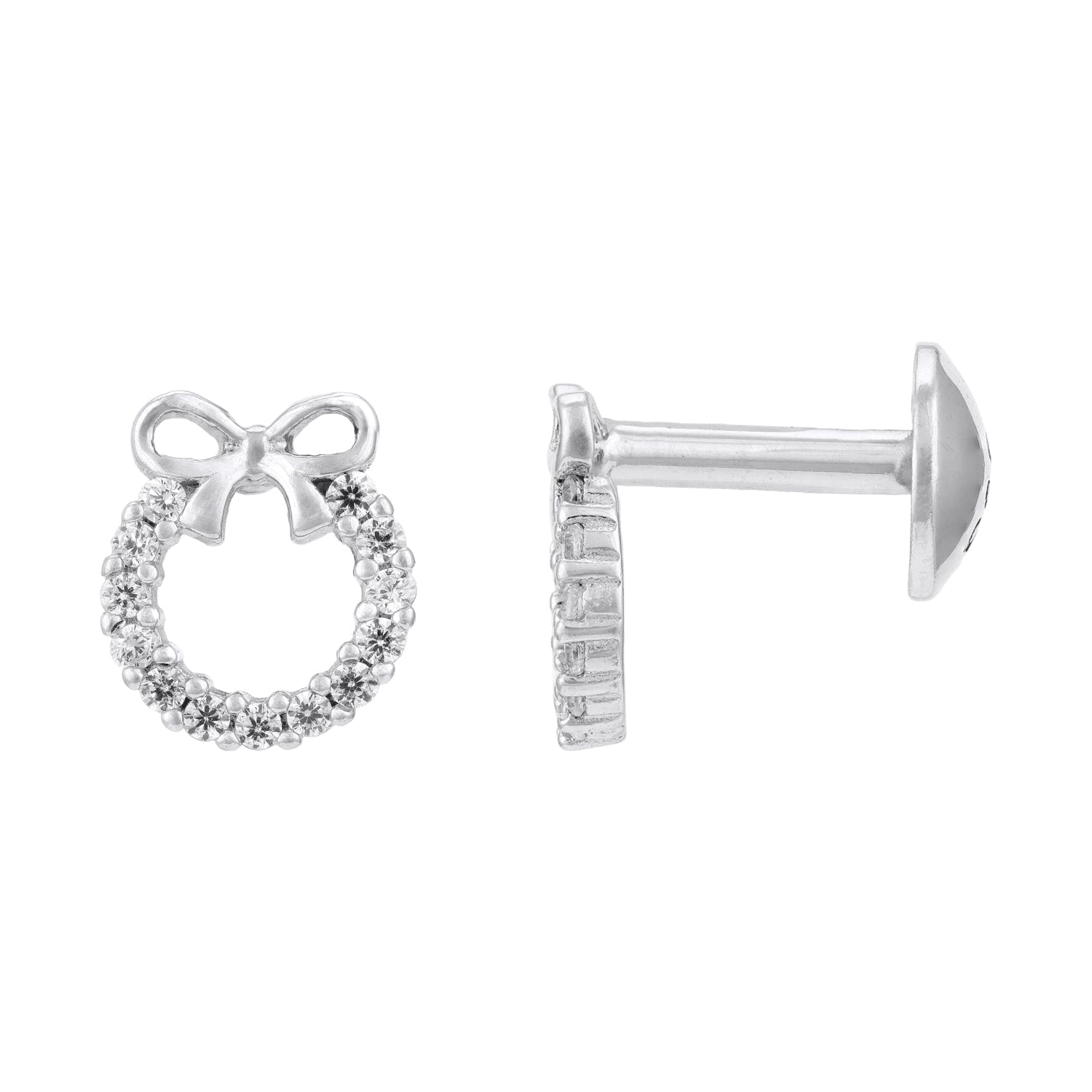 Infinite Sparkle Heart 925 Sterling Silver Earrings for Women