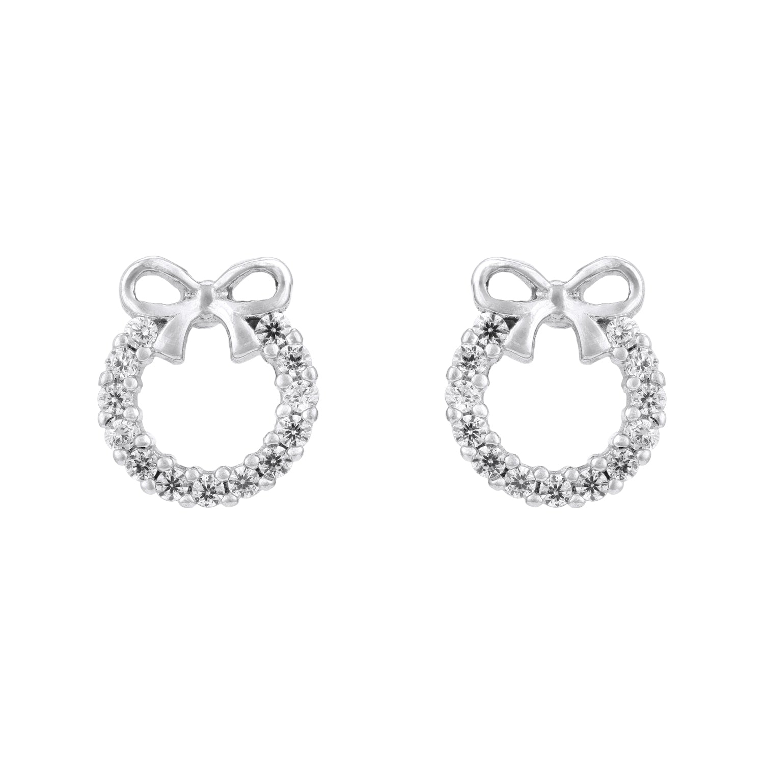 Infinite Sparkle Heart 925 Sterling Silver Earrings for Women