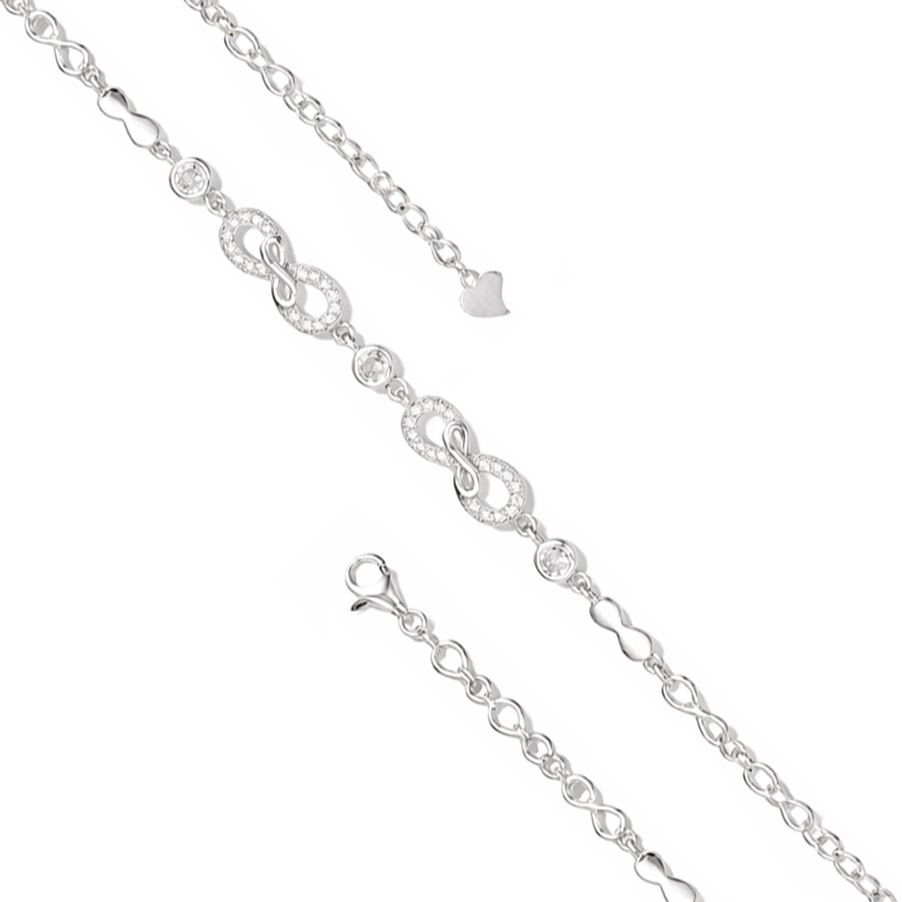 Silver chain necklace on a white background