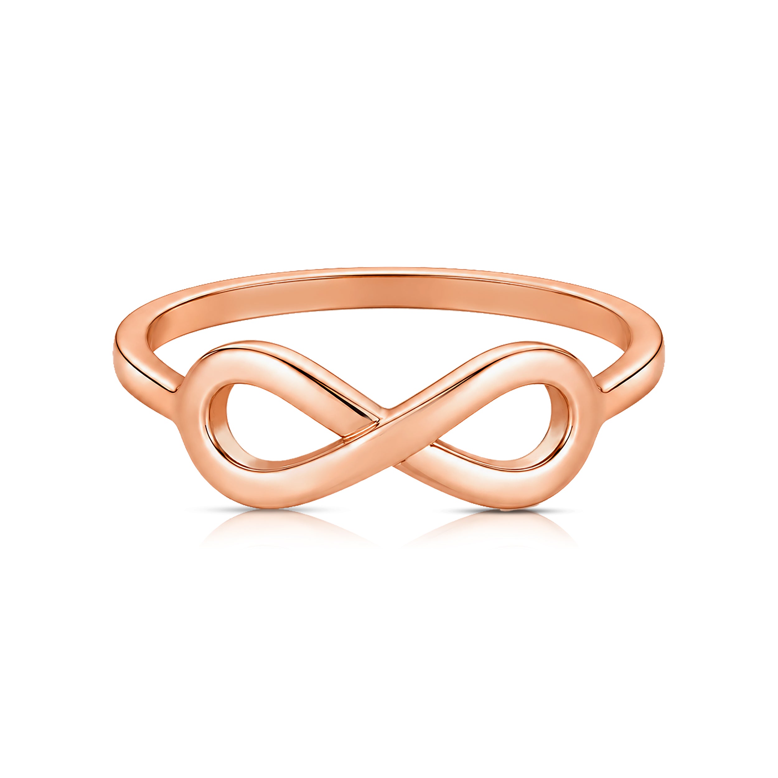 Infinite Rose Gold Harmony 925 Sterling Silver Sleek Modern Ring