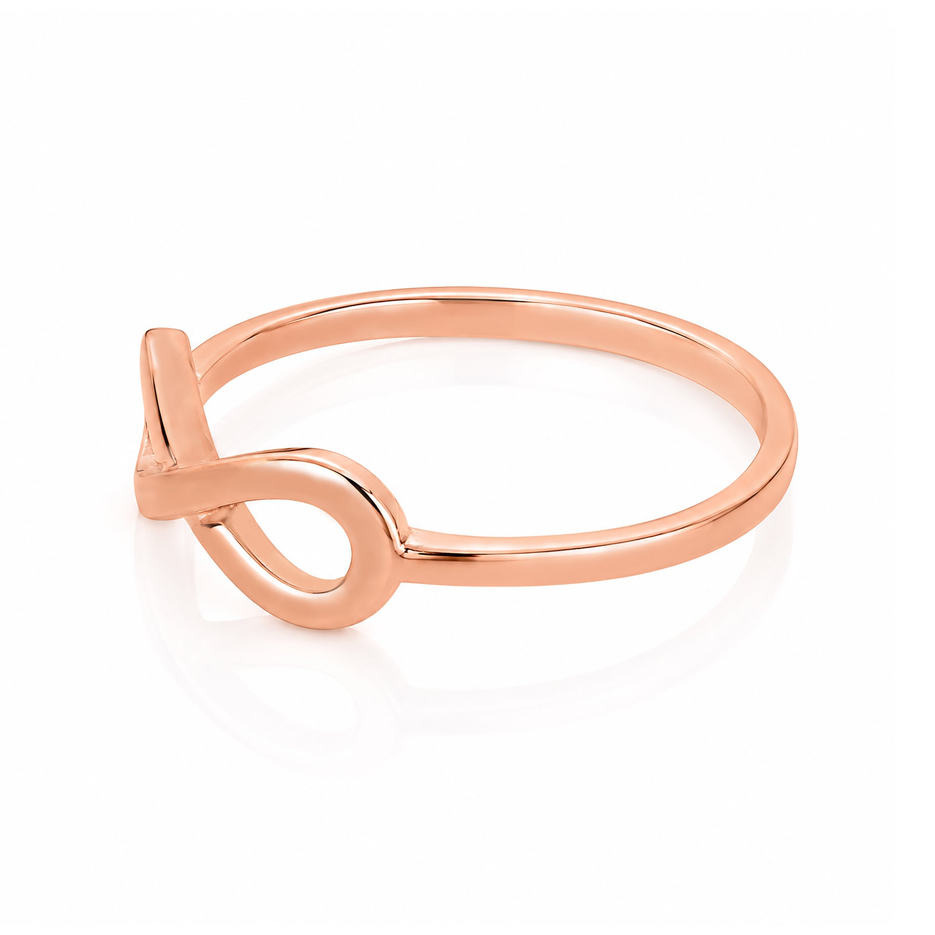 Infinite Rose Gold Harmony 925 Sterling Silver Sleek Modern Ring