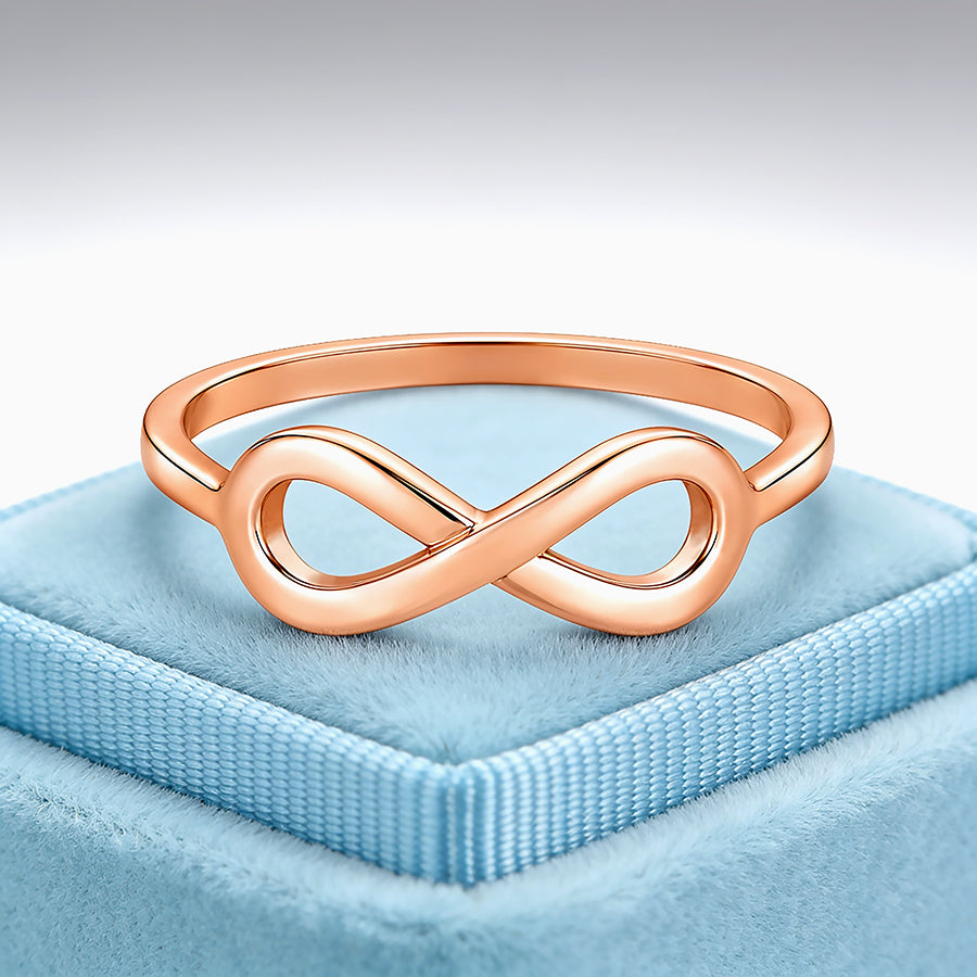 Infinite Rose Gold Harmony 925 Sterling Silver Sleek Modern Ring