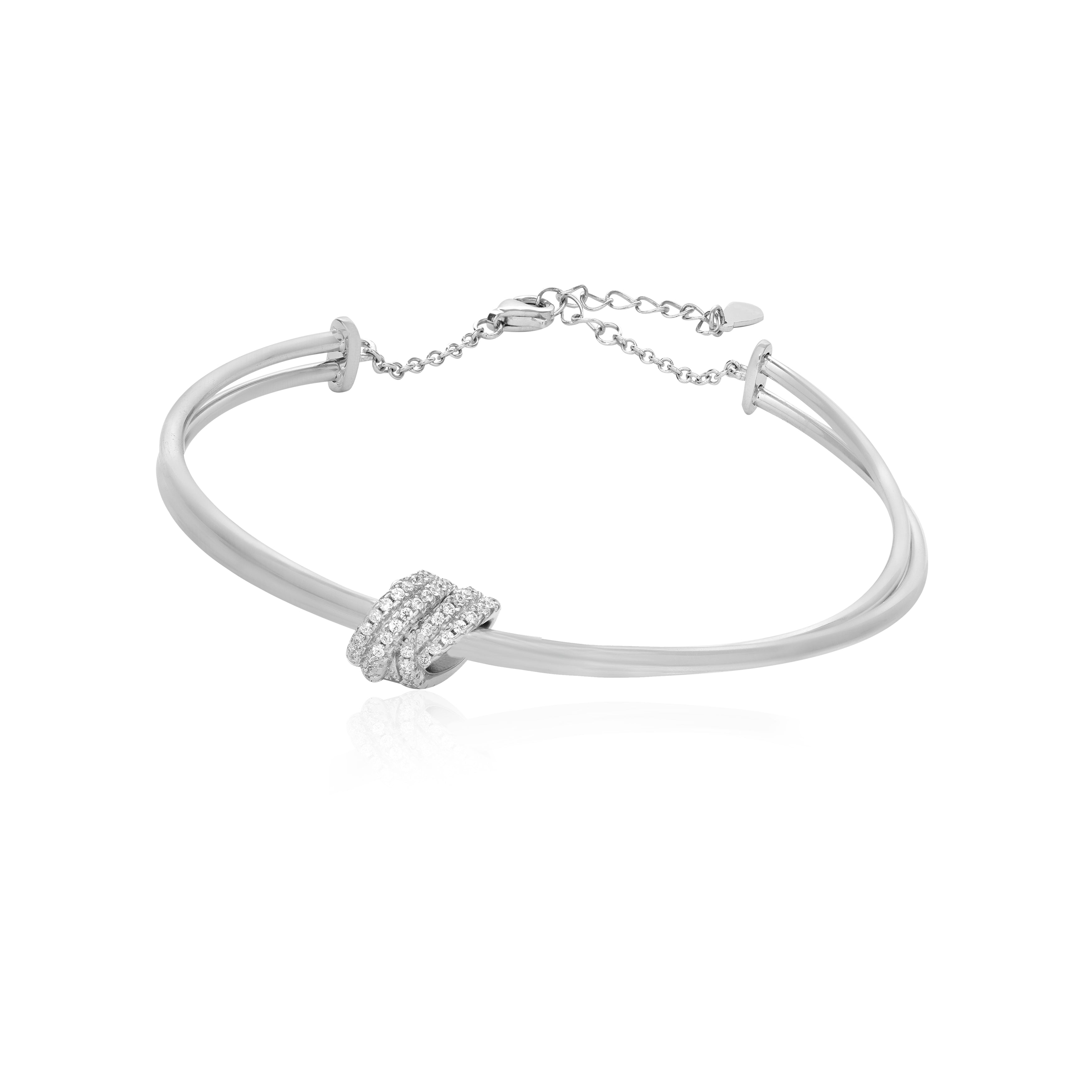 Infinity Knot Rhodium Plated Kada