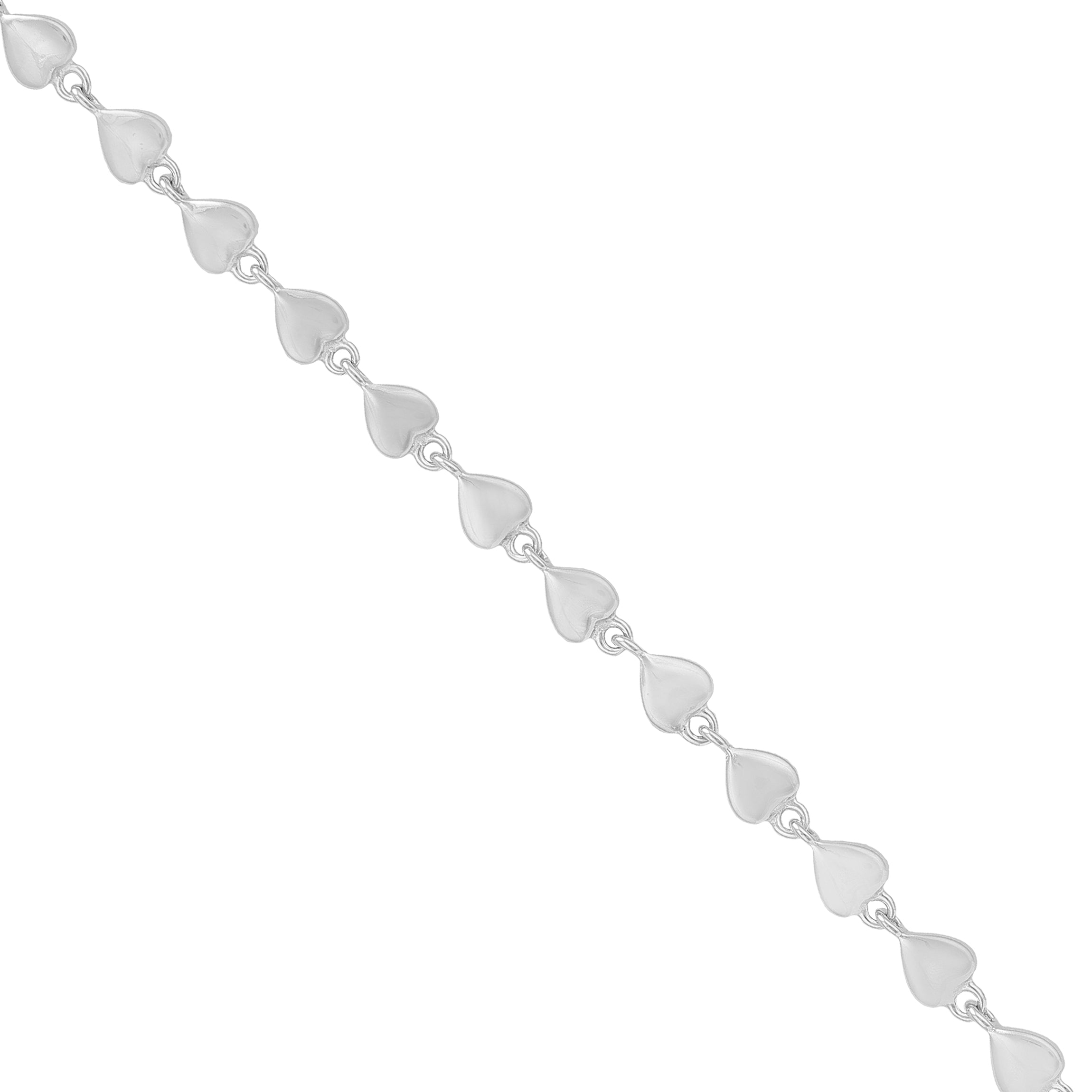 Infinity Love Hearts Rhodium Plated Linked Heart Bracelets