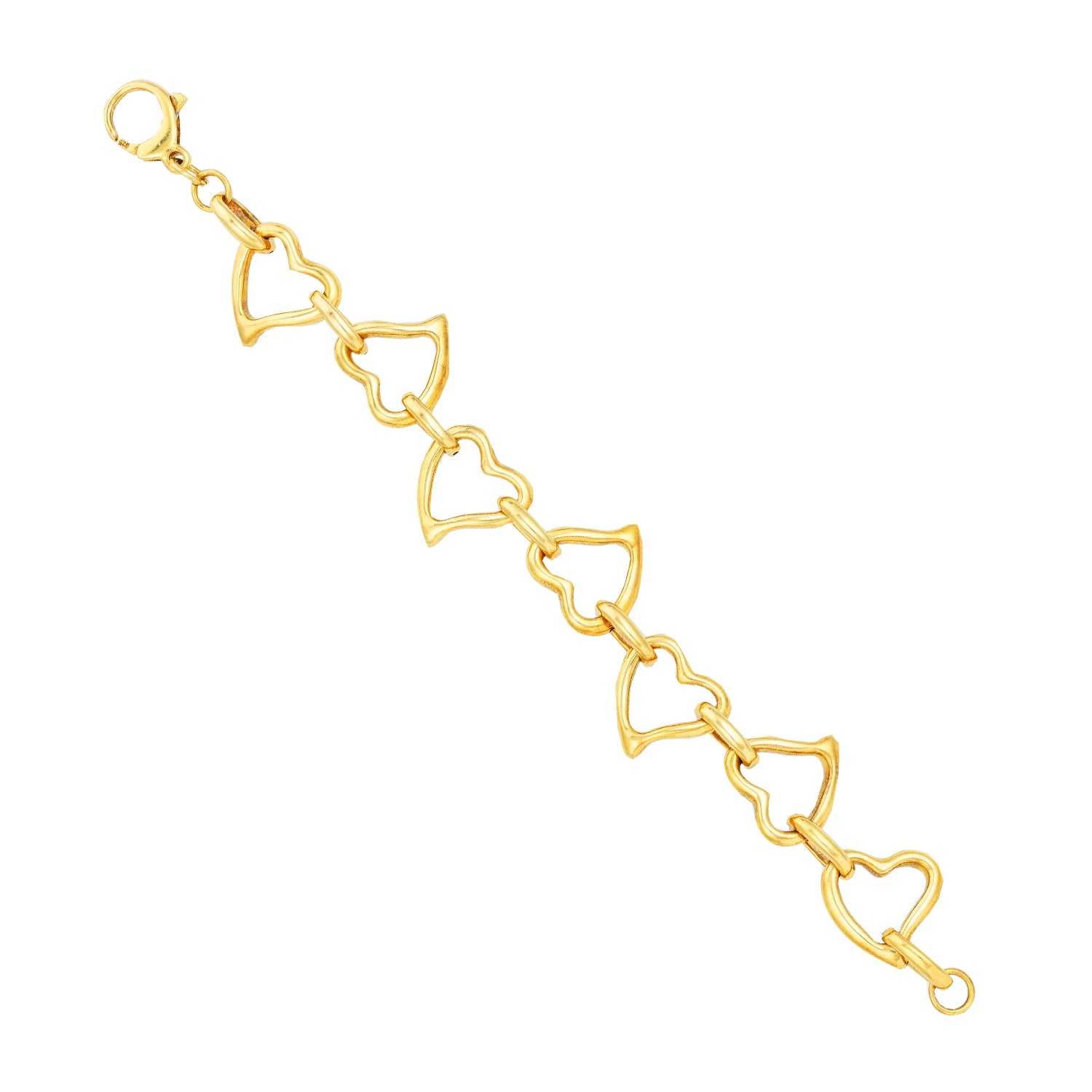 Interlinked Heart Outline Silver Bracelet